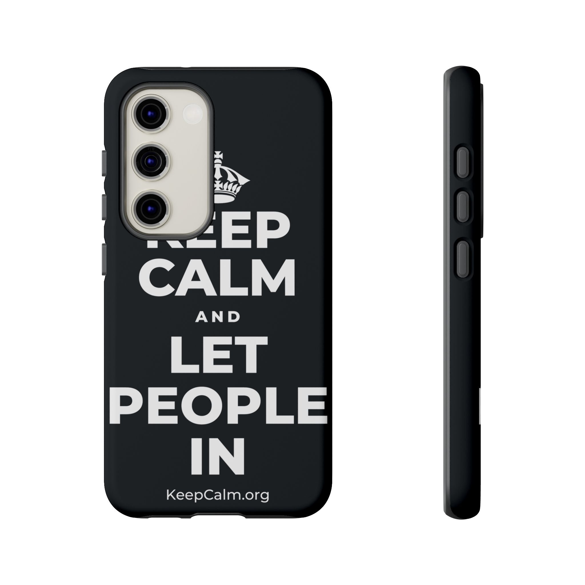 KEEP CALM AND LET PEOPLE IN Phone Case (Dark)
