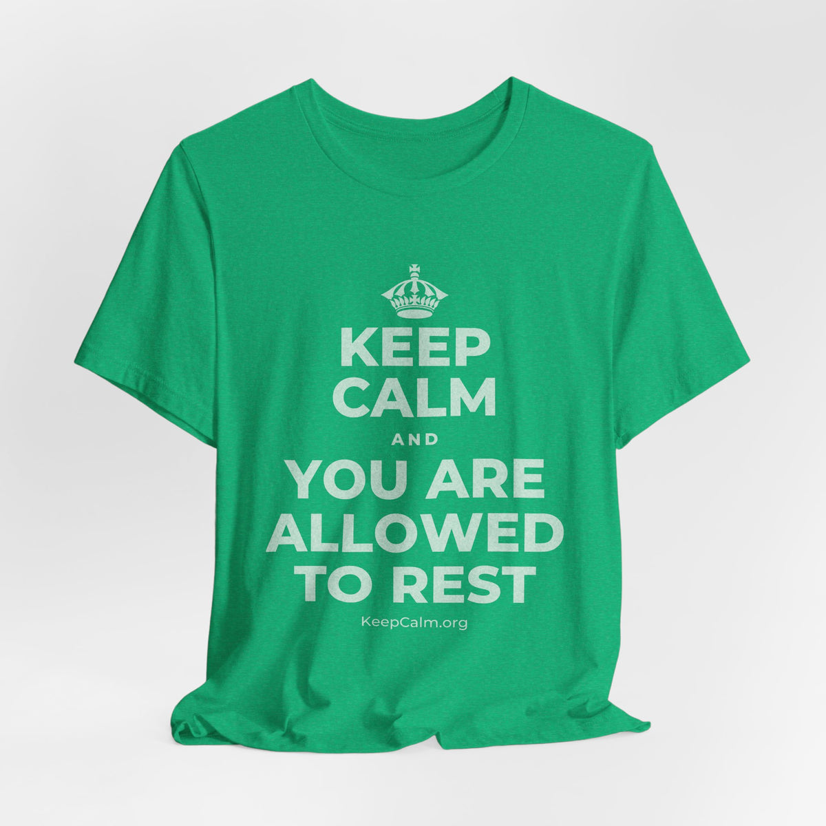 KEEP CALM AND YOU ARE ALLOWED TO REST T-Shirt (Baby Blue–Silver)