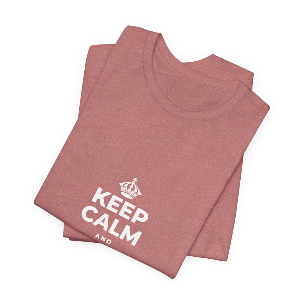 KEEP CALM AND STAY UNBOTHERED T-Shirt (Soft Cream–Heather Mauve)