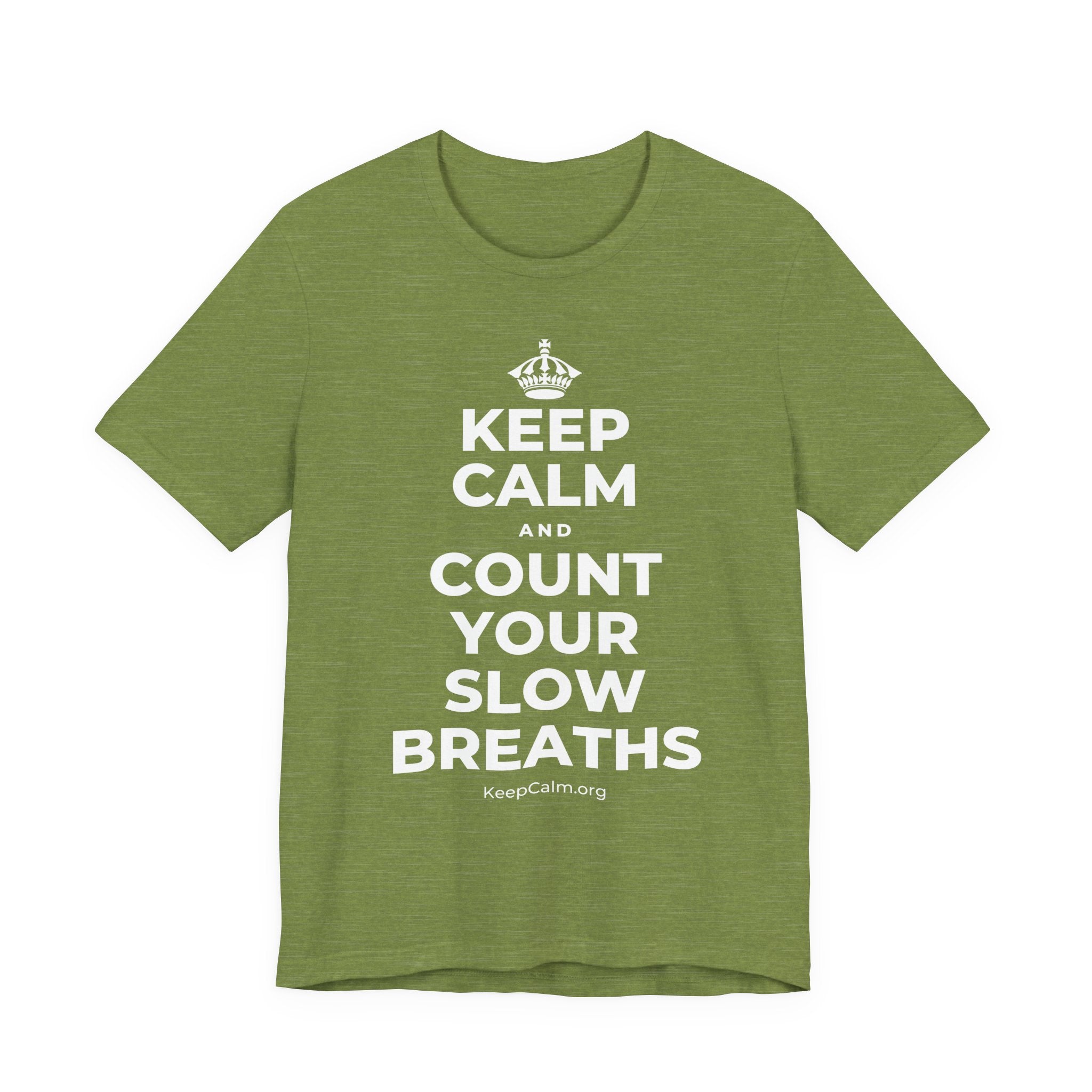 KEEP CALM AND COUNT YOUR SLOW BREATHS T-Shirt (Baby Blue–Silver)