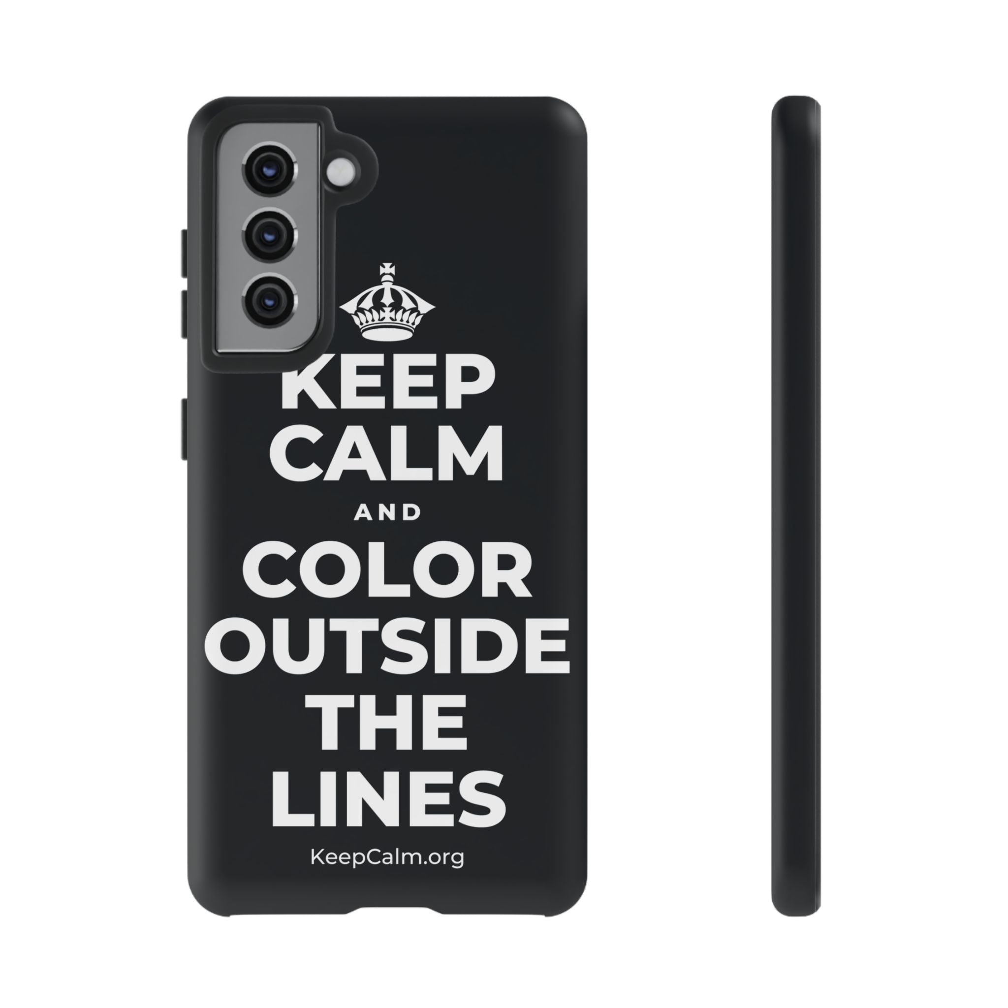 KEEP CALM AND COLOR OUTSIDE THE LINES Phone Case (Dark)