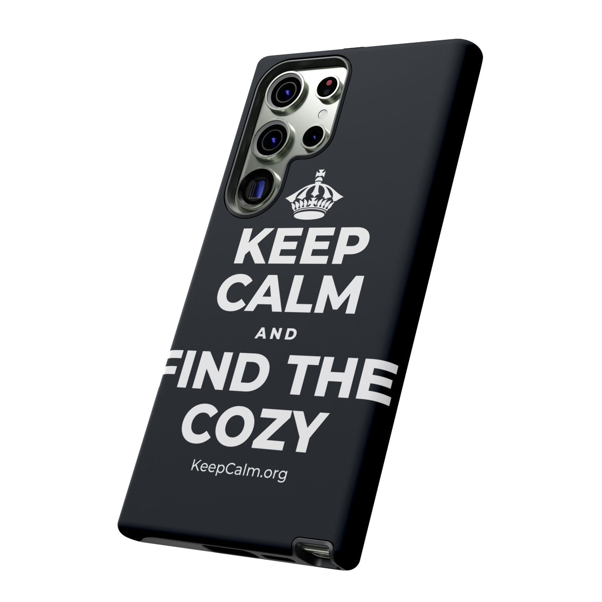 KEEP CALM AND FIND THE COZY Phone Case (Dark)