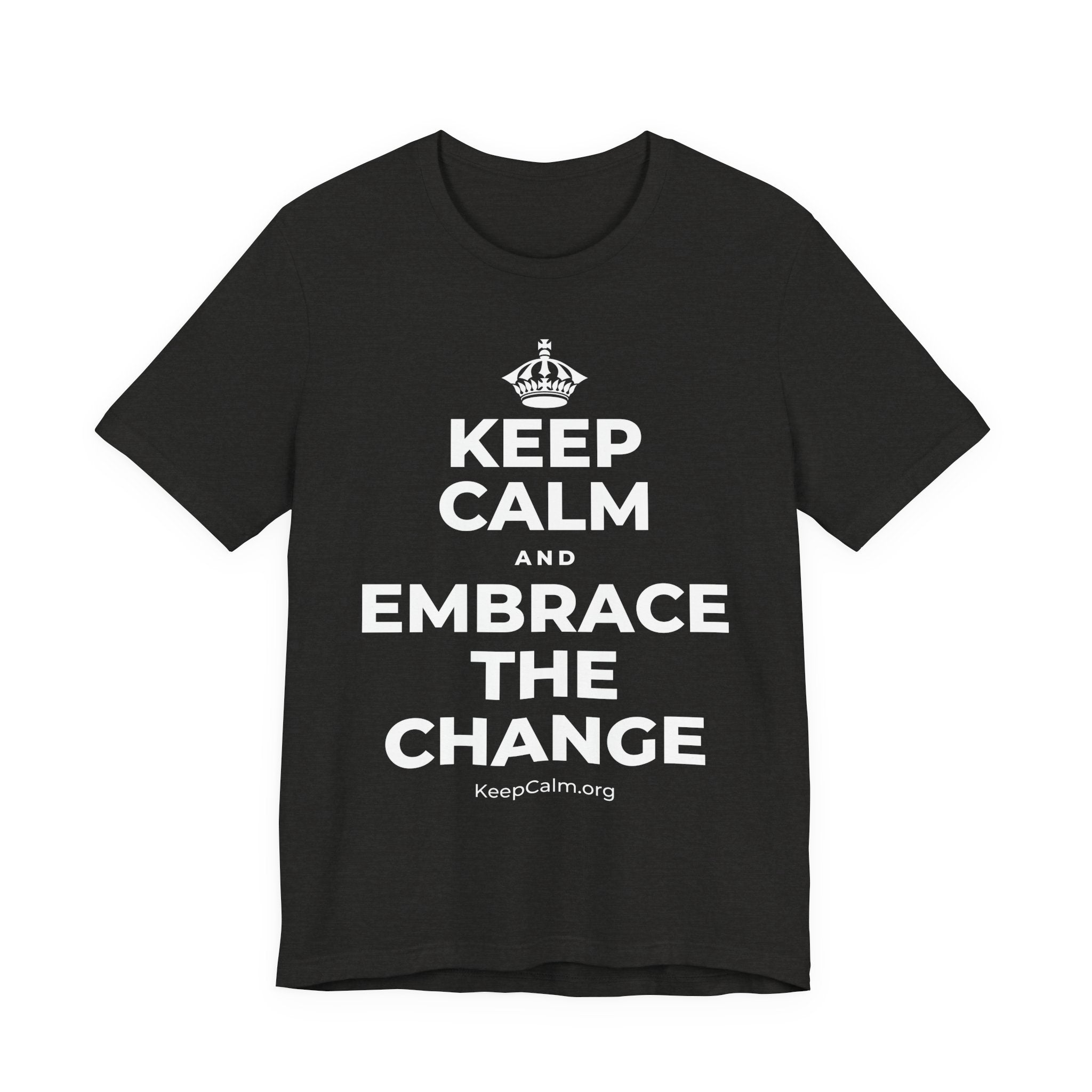 KEEP CALM AND EMBRACE THE CHANGE T-Shirt (Soft Cream–Heather Mauve)