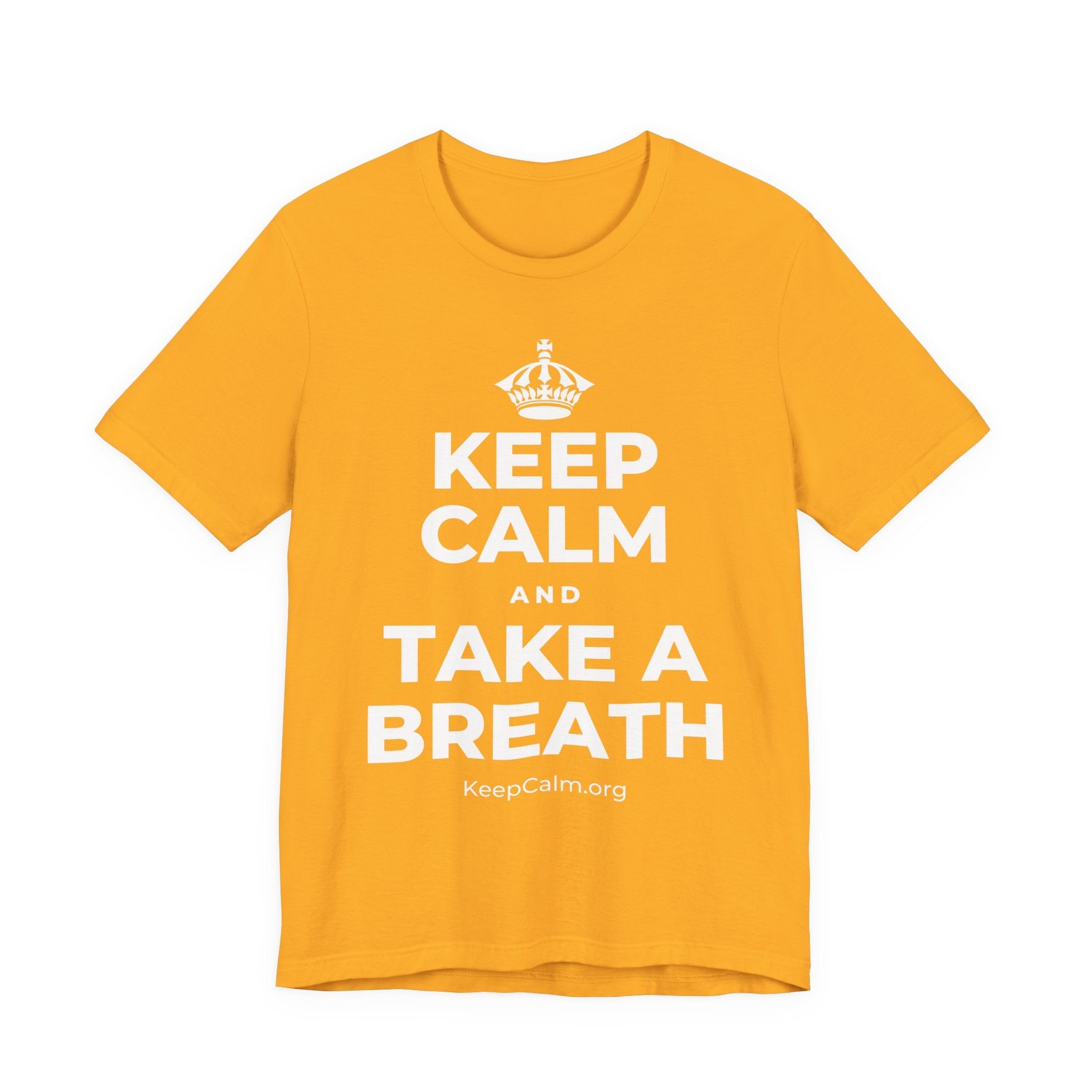 KEEP CALM AND TAKE A BREATH T-Shirt (Baby Blue–Silver)