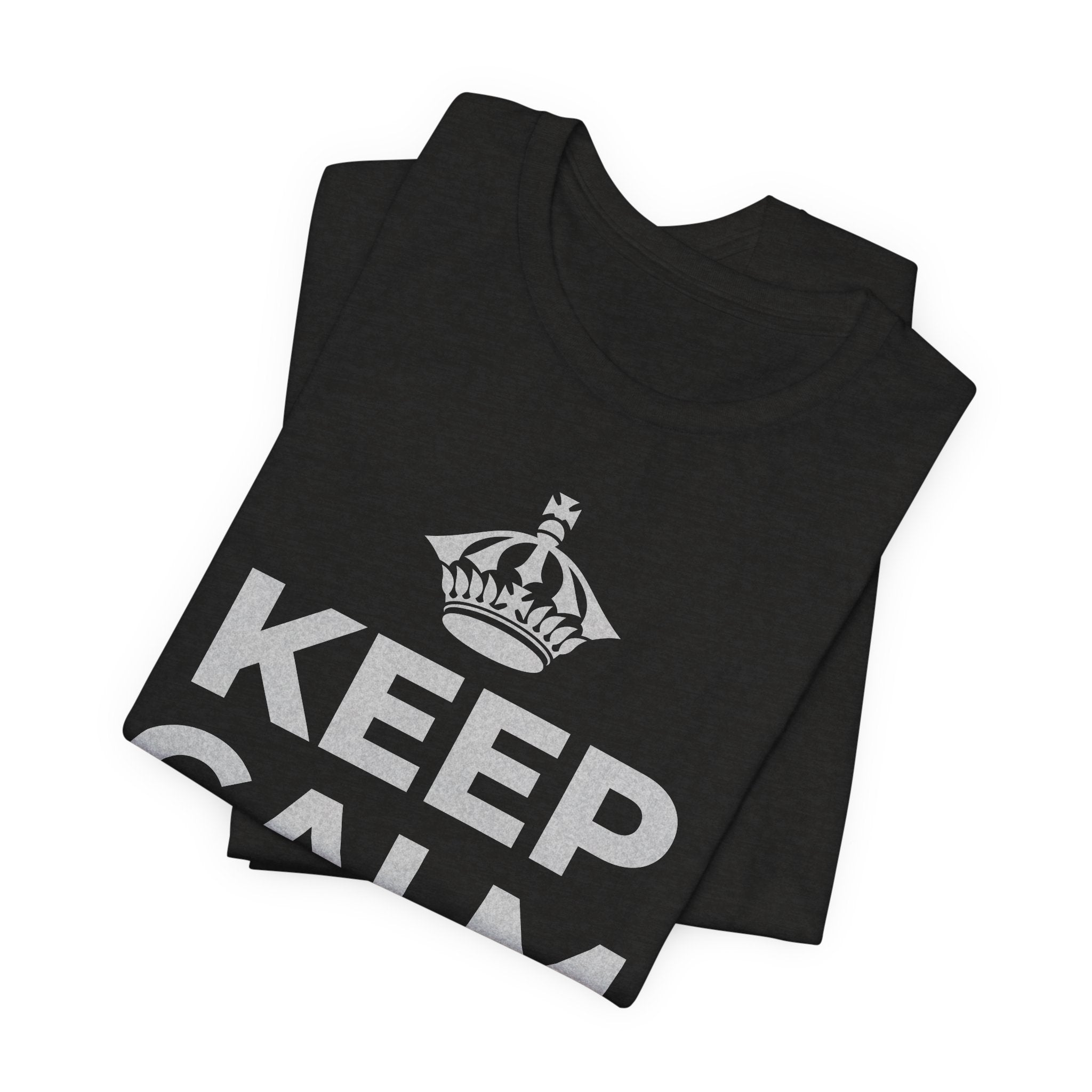 KEEP CALM AND 見知らぬ人に微笑んで T-Shirt (Soft Cream–Heather Mauve)