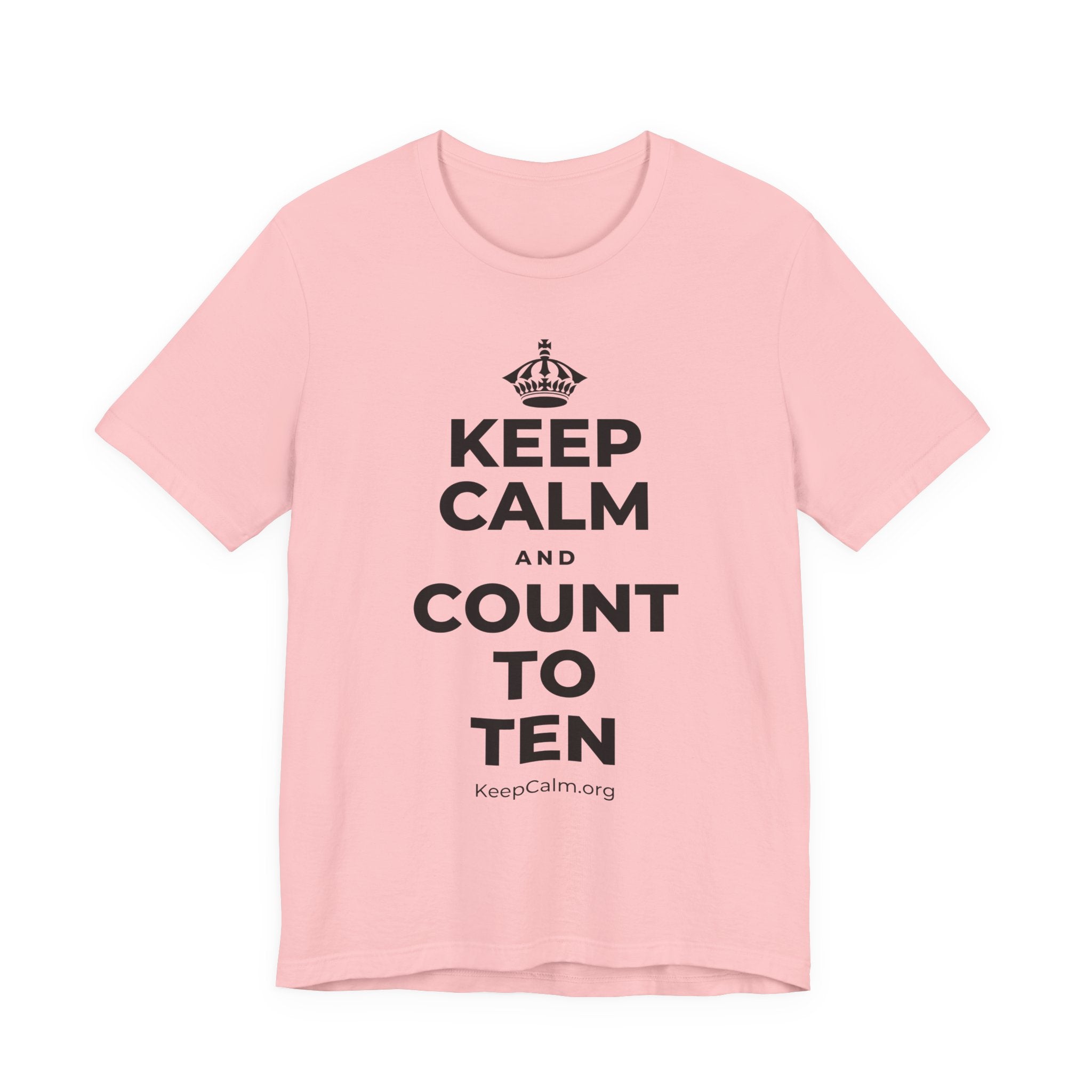 KEEP CALM AND COUNT TO TEN T-Shirt (White–Asphalt)