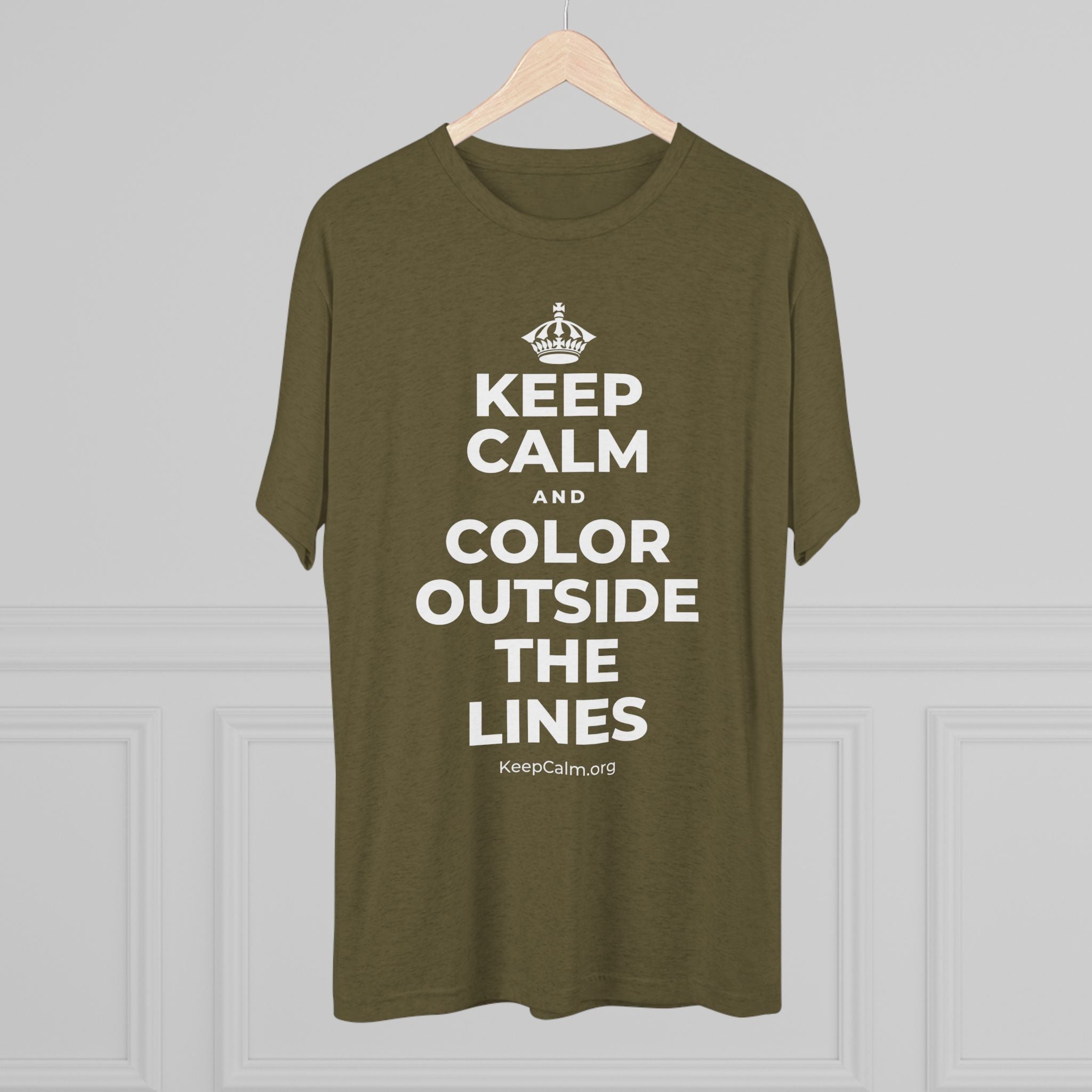 KEEP CALM AND COLOR OUTSIDE THE LINES Tri-Blend Tee