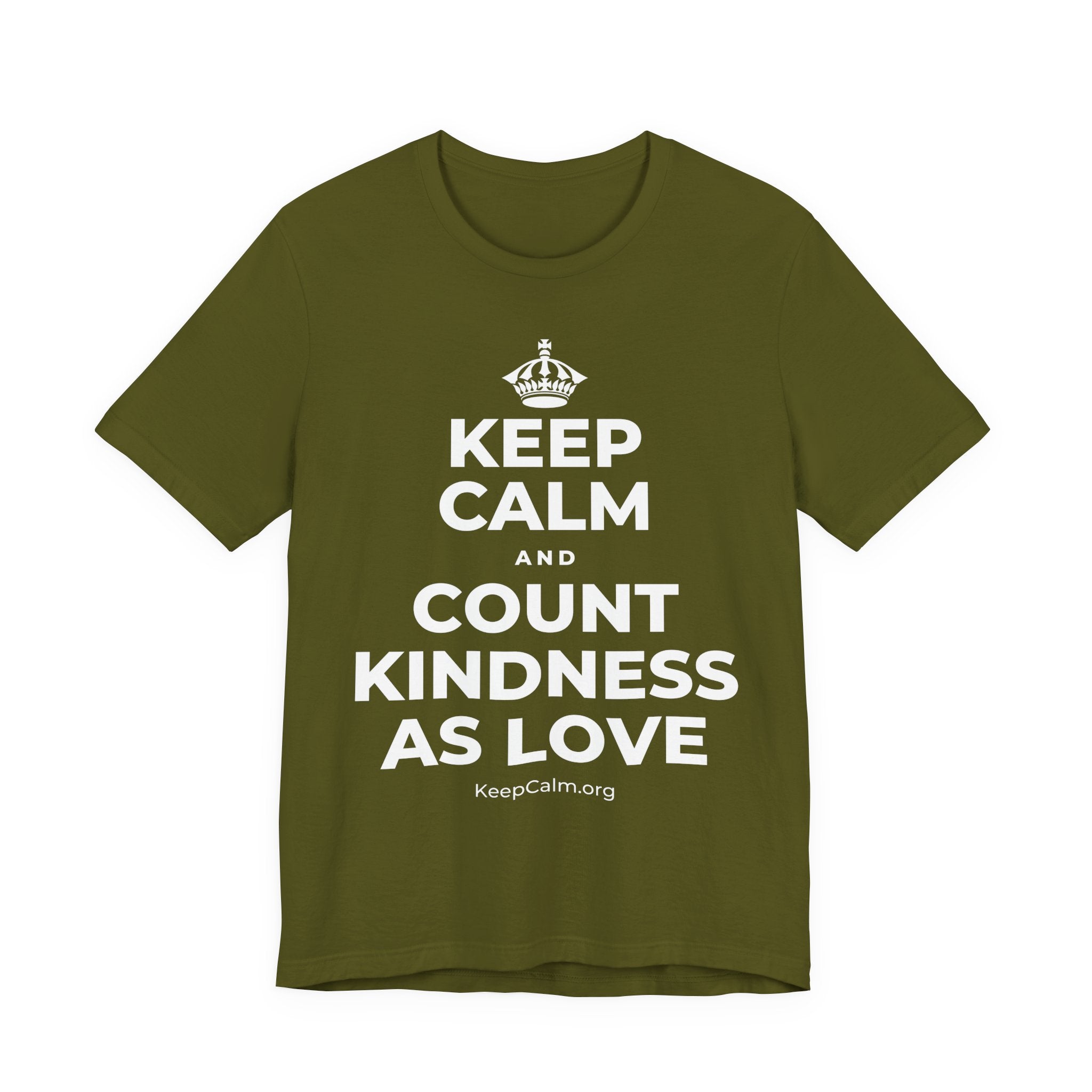 KEEP CALM AND COUNT KINDNESS AS LOVE T-Shirt (Baby Blue–Silver)