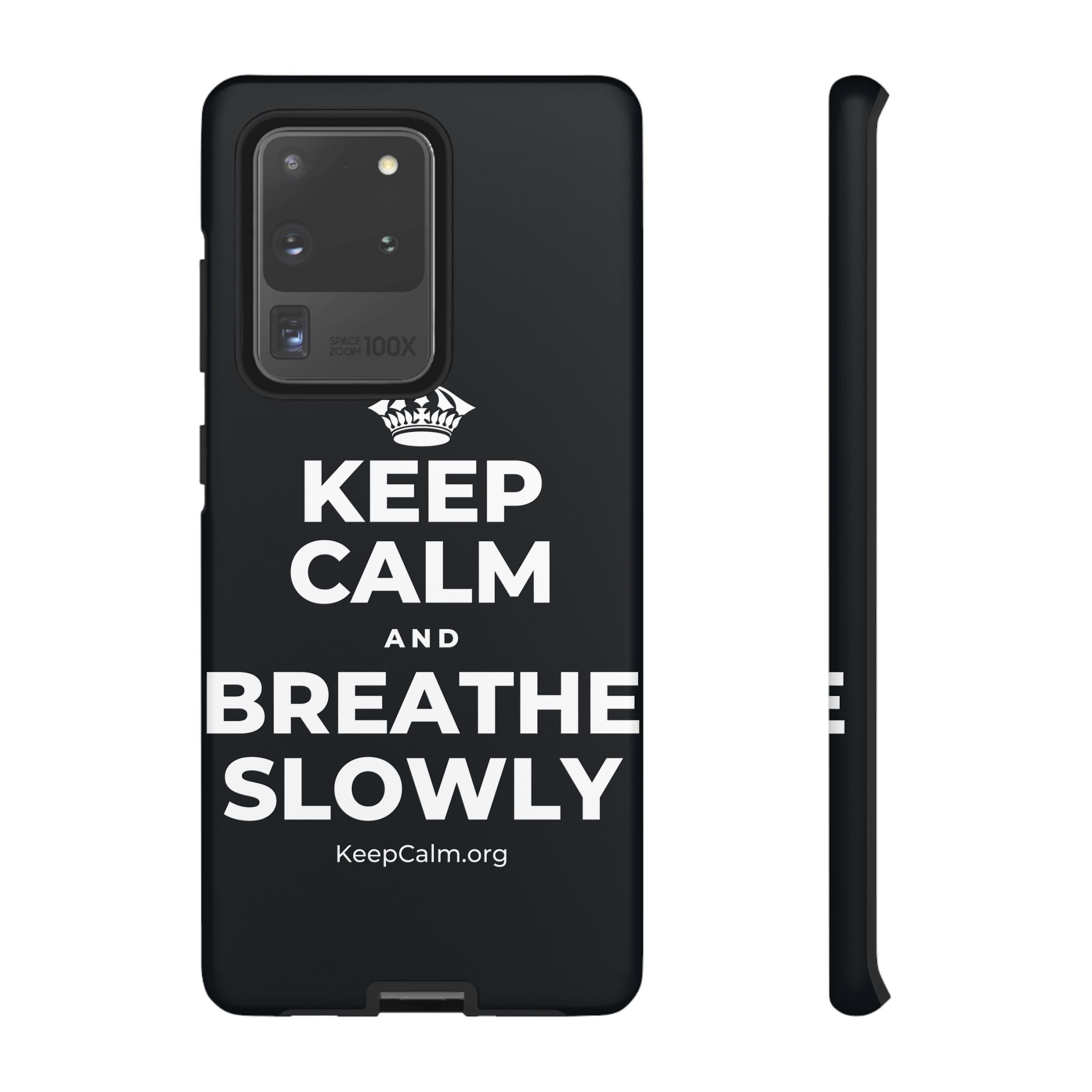 KEEP CALM AND BREATHE SLOWLY Phone Case (Dark)