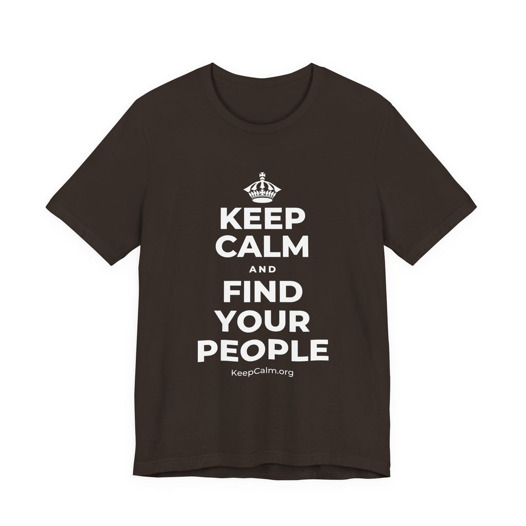 KEEP CALM AND FIND YOUR PEOPLE T-Shirt (Soft Cream–Heather Mauve)