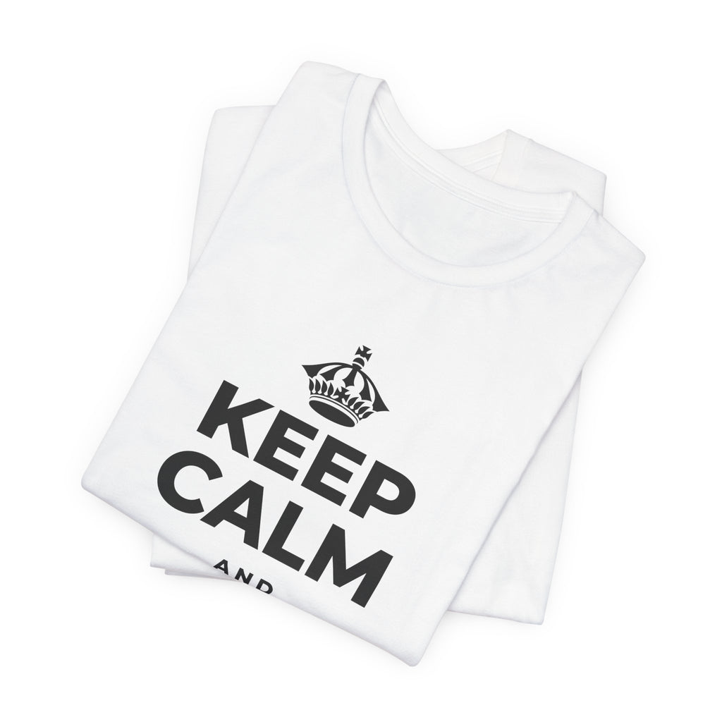 KEEP CALM AND ASK FOR HELP T-Shirt (White–Asphalt)