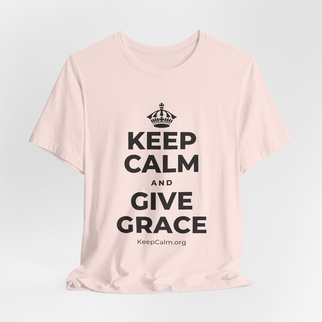 KEEP CALM AND GIVE GRACE T-Shirt (Soft Cream–Heather Mauve)