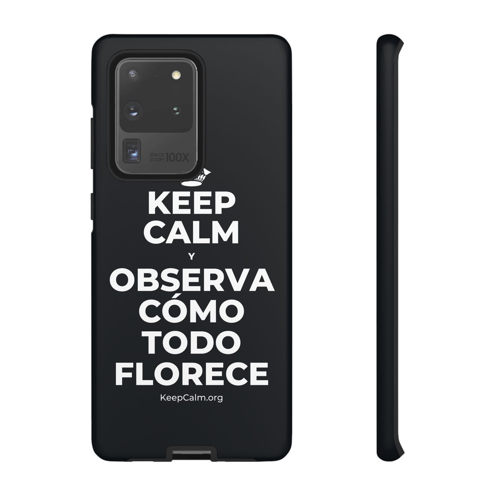 KEEP CALM Y OBSERVA CÓMO TODO FLORECE Phone Case (Dark)
