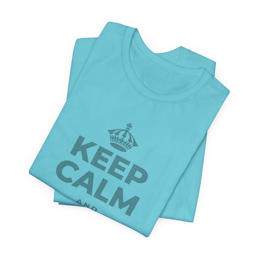 KEEP CALM AND PLAY IT LOUD T-Shirt (Soft Cream–Heather Mauve)