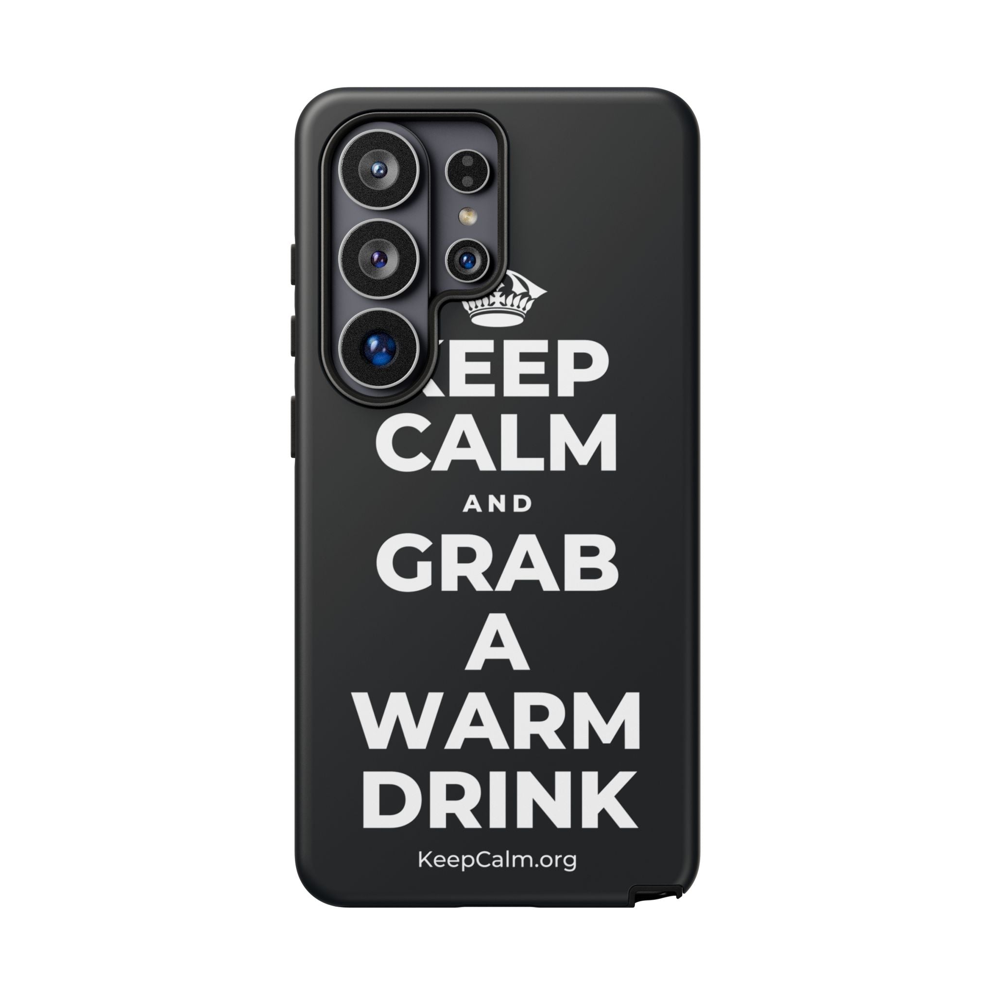 KEEP CALM AND GRAB A WARM DRINK Phone Case (Dark)