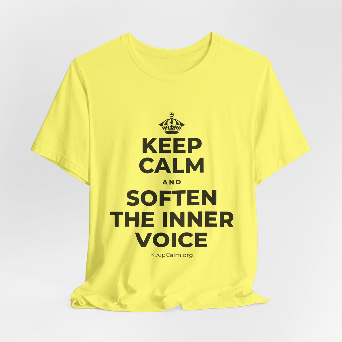 KEEP CALM AND SOFTEN THE INNER VOICE T-Shirt (Soft Cream–Heather Mauve)