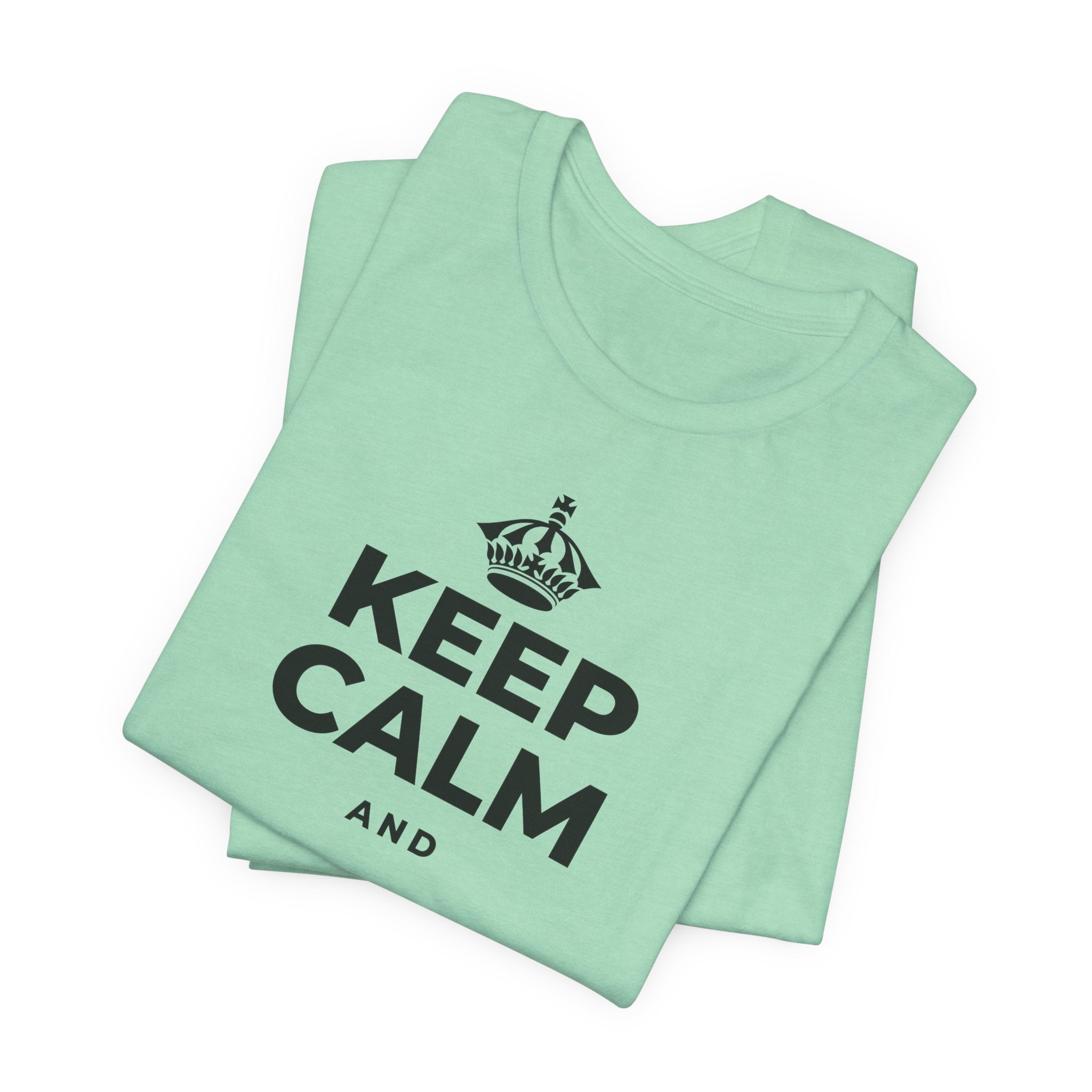 KEEP CALM AND احمِ سلامك T-Shirt (Baby Blue–Silver)