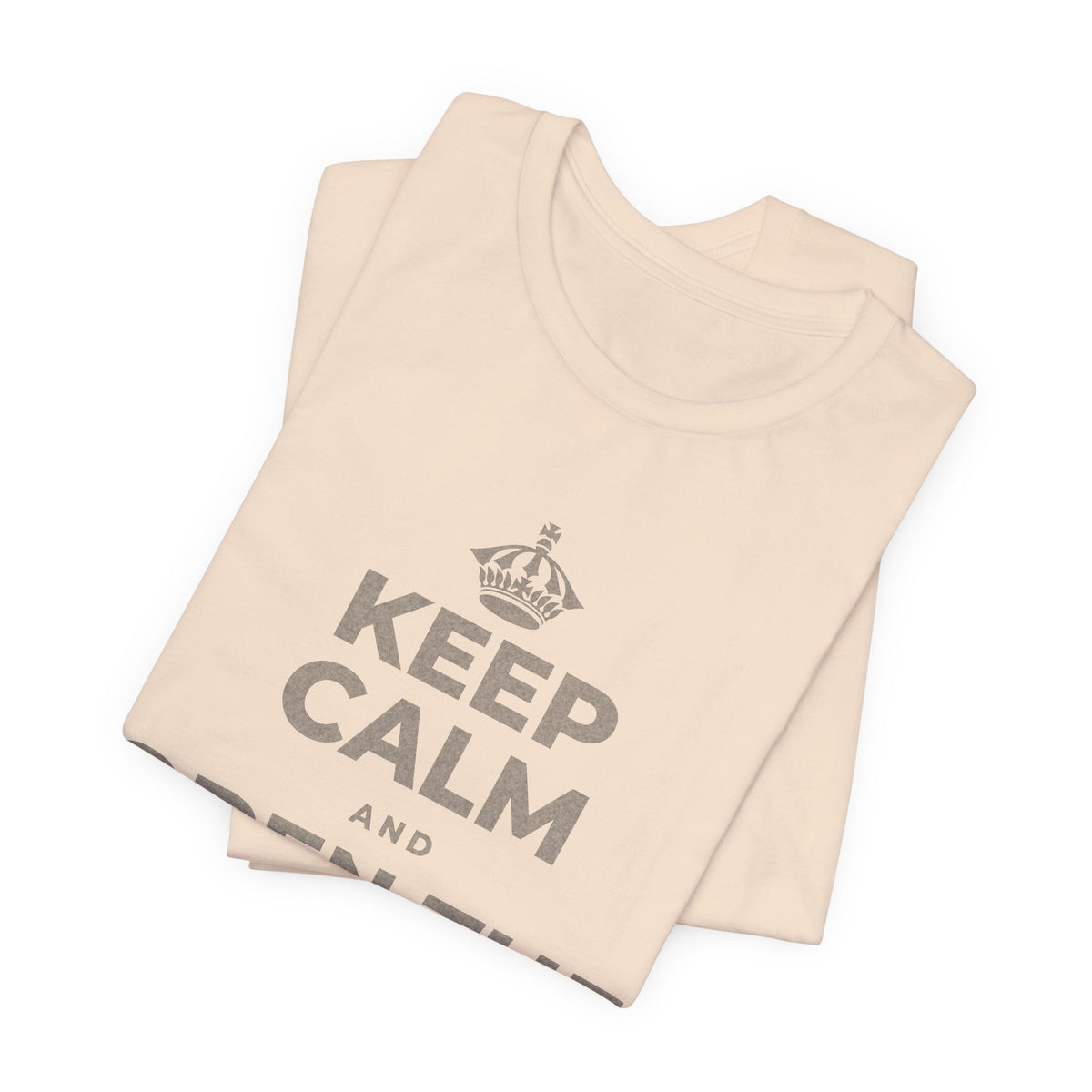 KEEP CALM AND OPEN THE DOOR T-Shirt (Soft Cream–Heather Mauve)