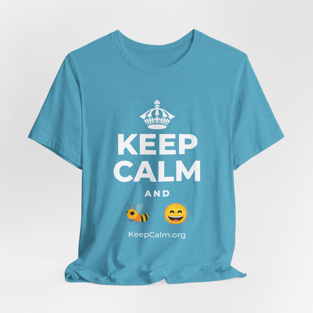 KEEP CALM AND 🐝 😄 T-Shirt (Soft Cream–Heather Mauve)