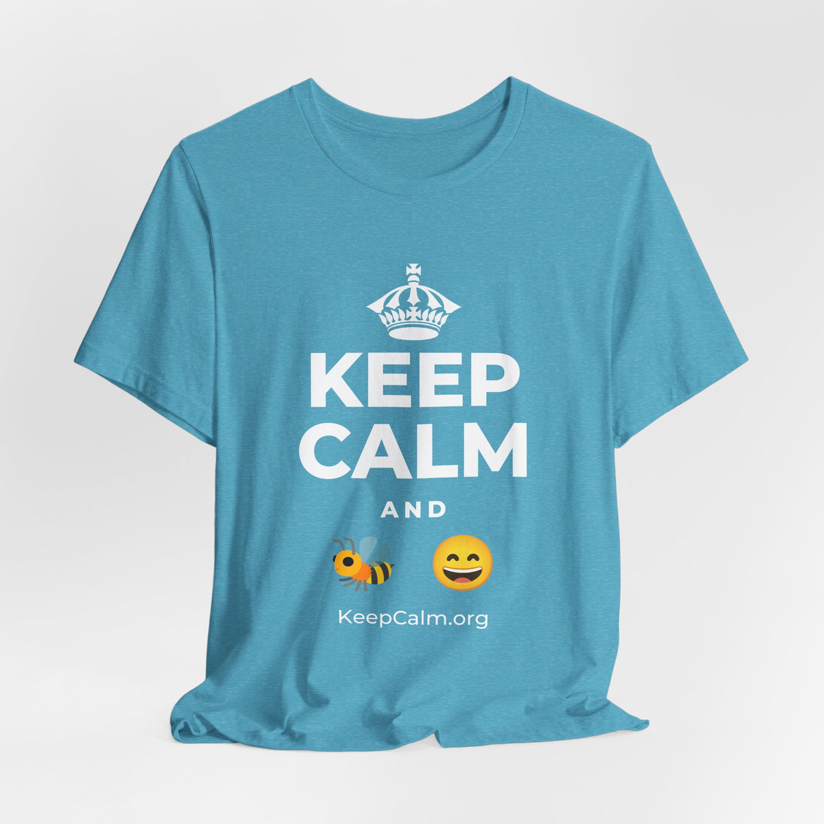 KEEP CALM AND 🐝 😄 T-Shirt (Soft Cream–Heather Mauve)