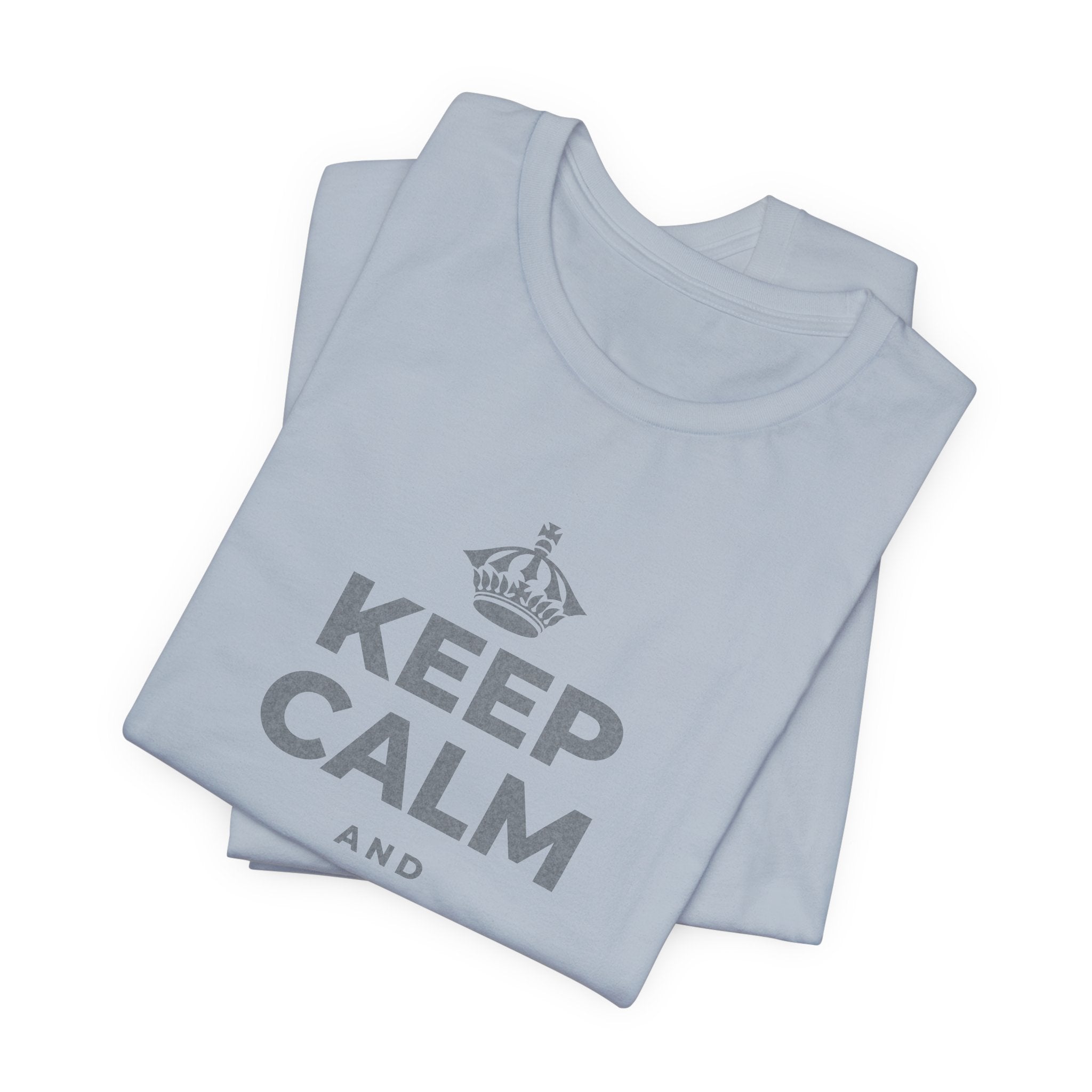 KEEP CALM AND BREATHE SLOWLY T-Shirt (White–Asphalt)