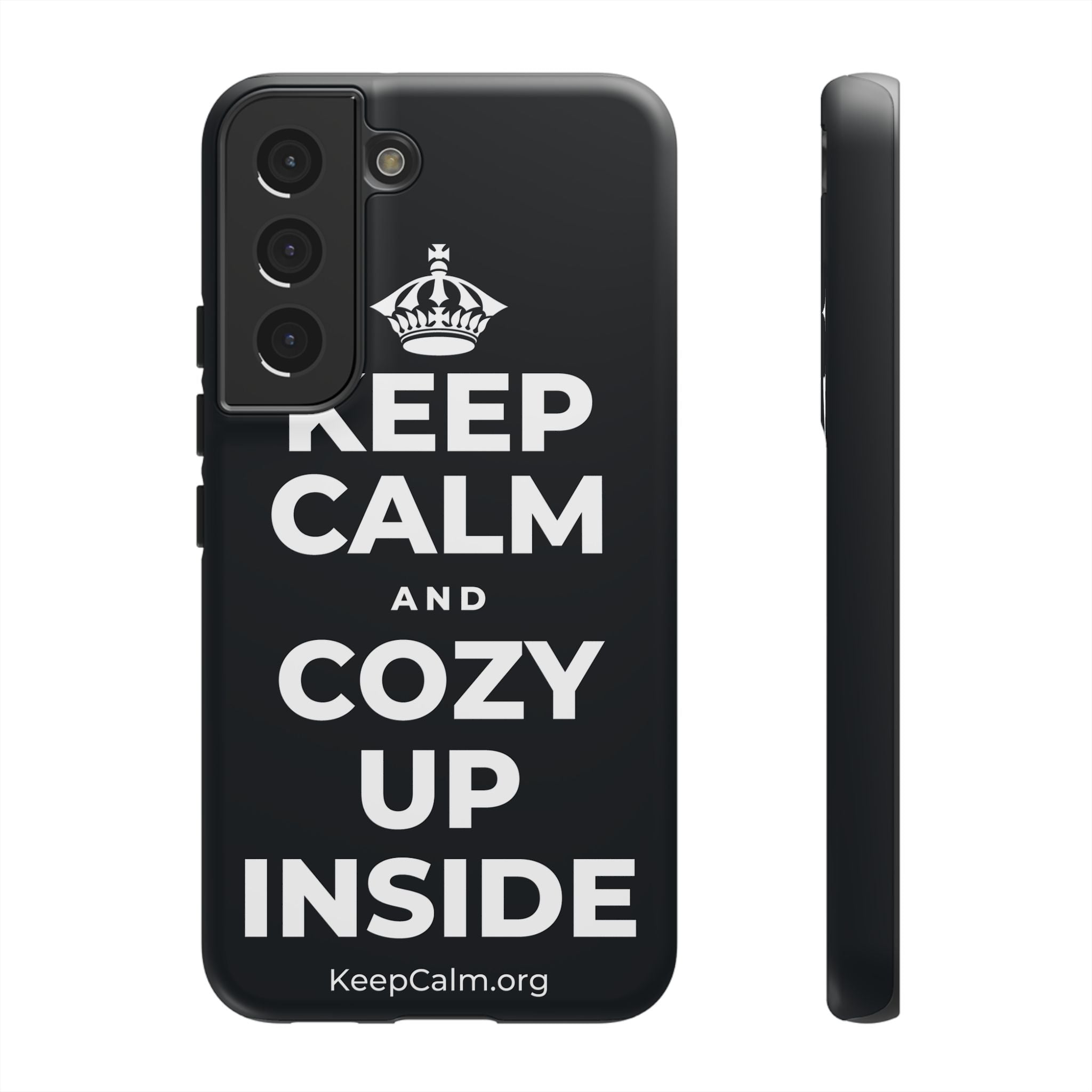 KEEP CALM AND COZY UP INSIDE Phone Case (Dark)