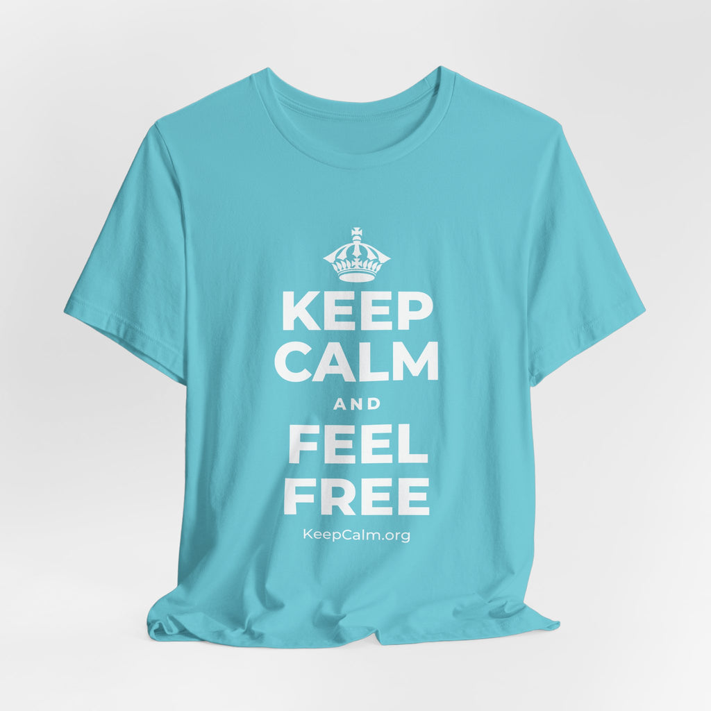 KEEP CALM AND FEEL FREE T-Shirt (Soft Cream–Heather Mauve)