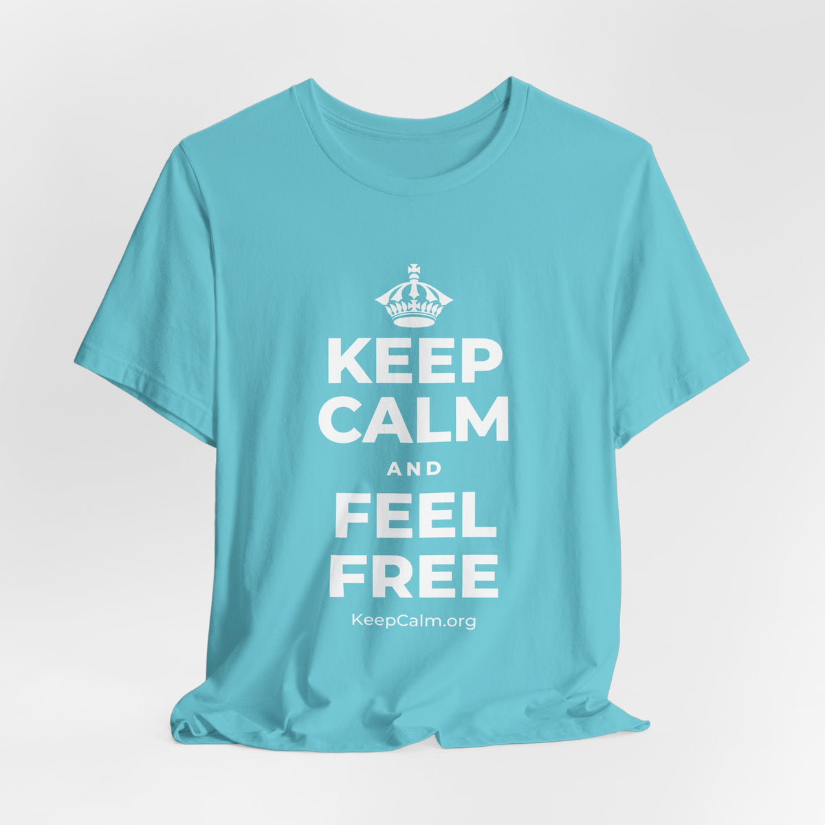 KEEP CALM AND FEEL FREE T-Shirt (Soft Cream–Heather Mauve)