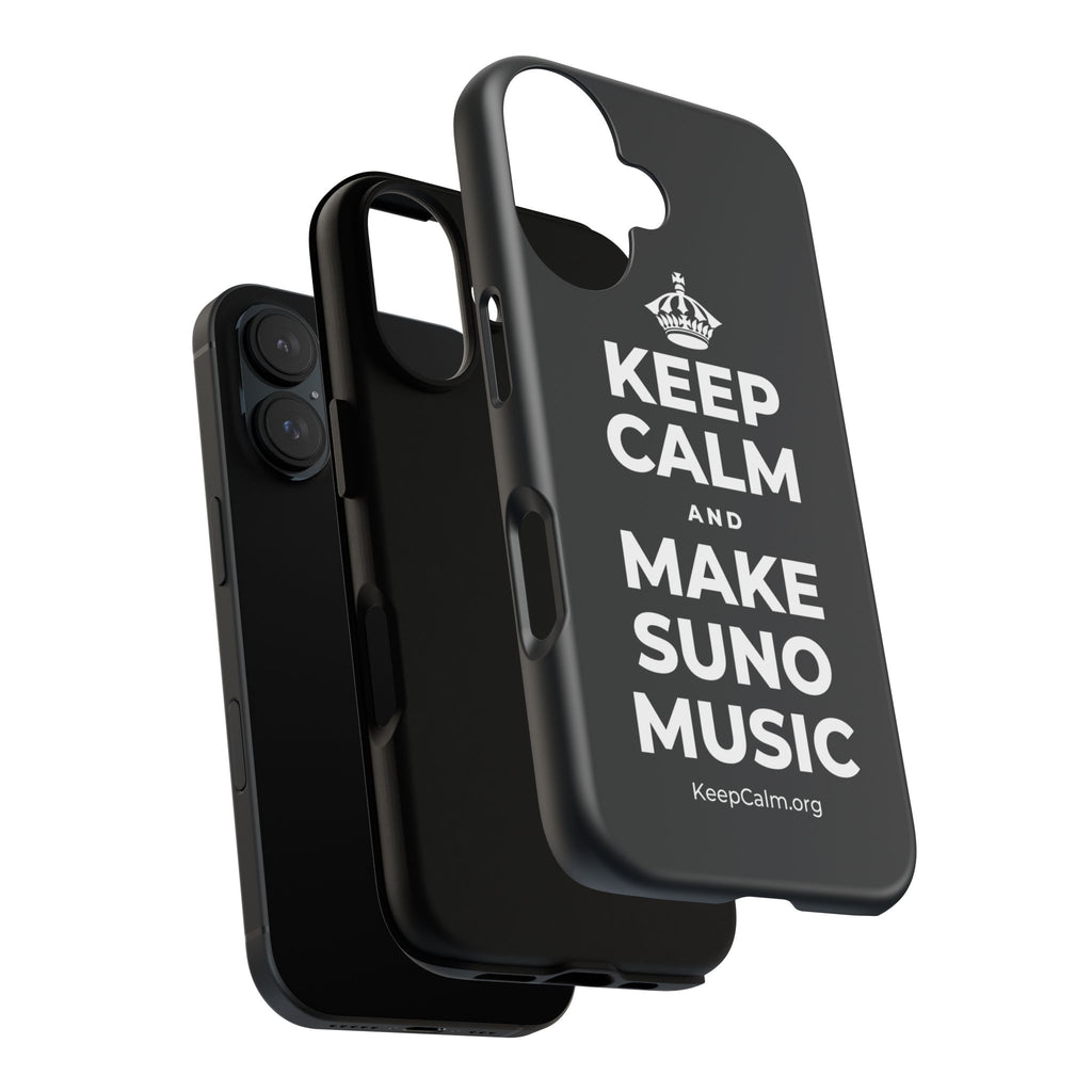 KEEP CALM AND MAKE SUNO MUSIC Phone Case (Dark)