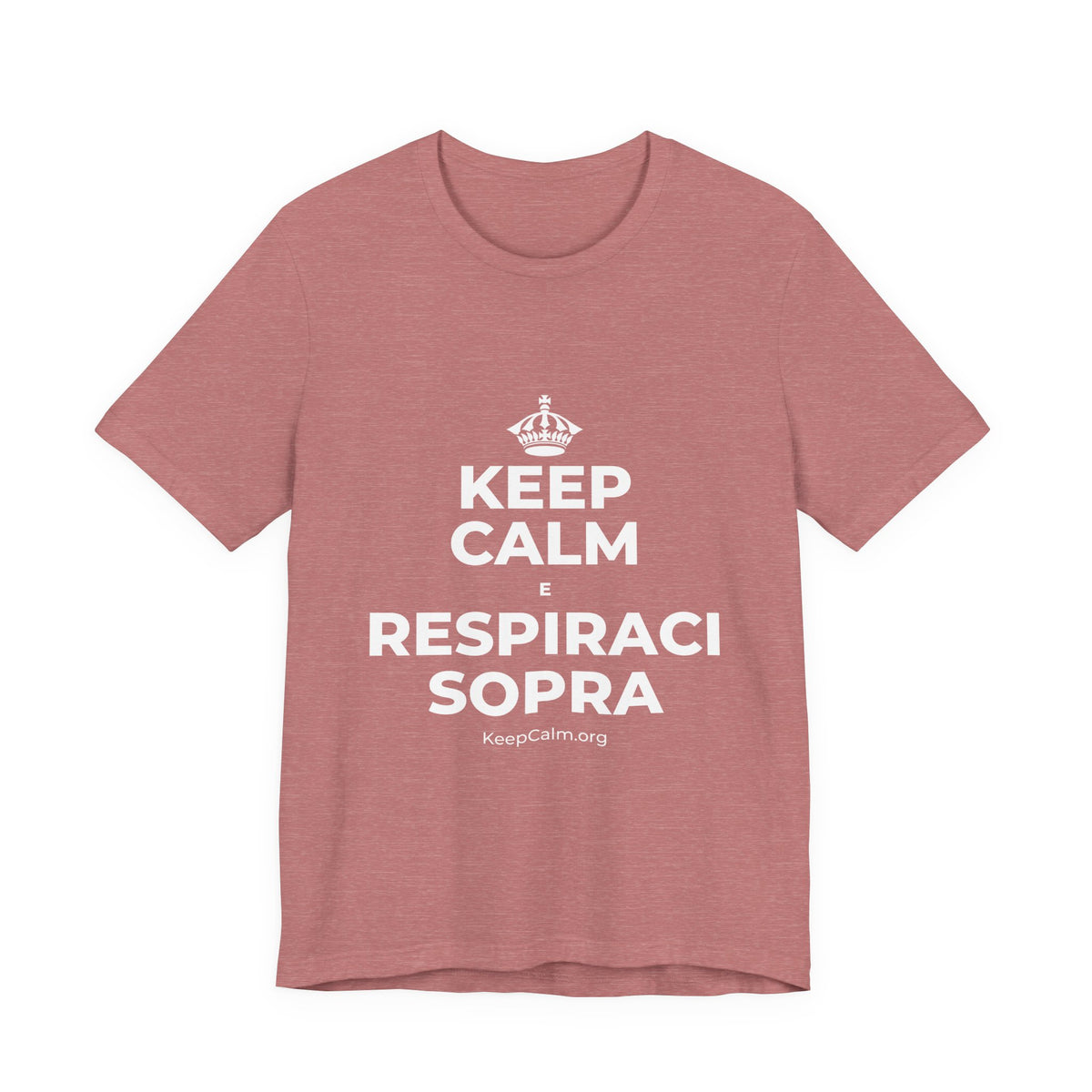 KEEP CALM E RESPIRACI SOPRA T-Shirt (Soft Cream–Heather Mauve)