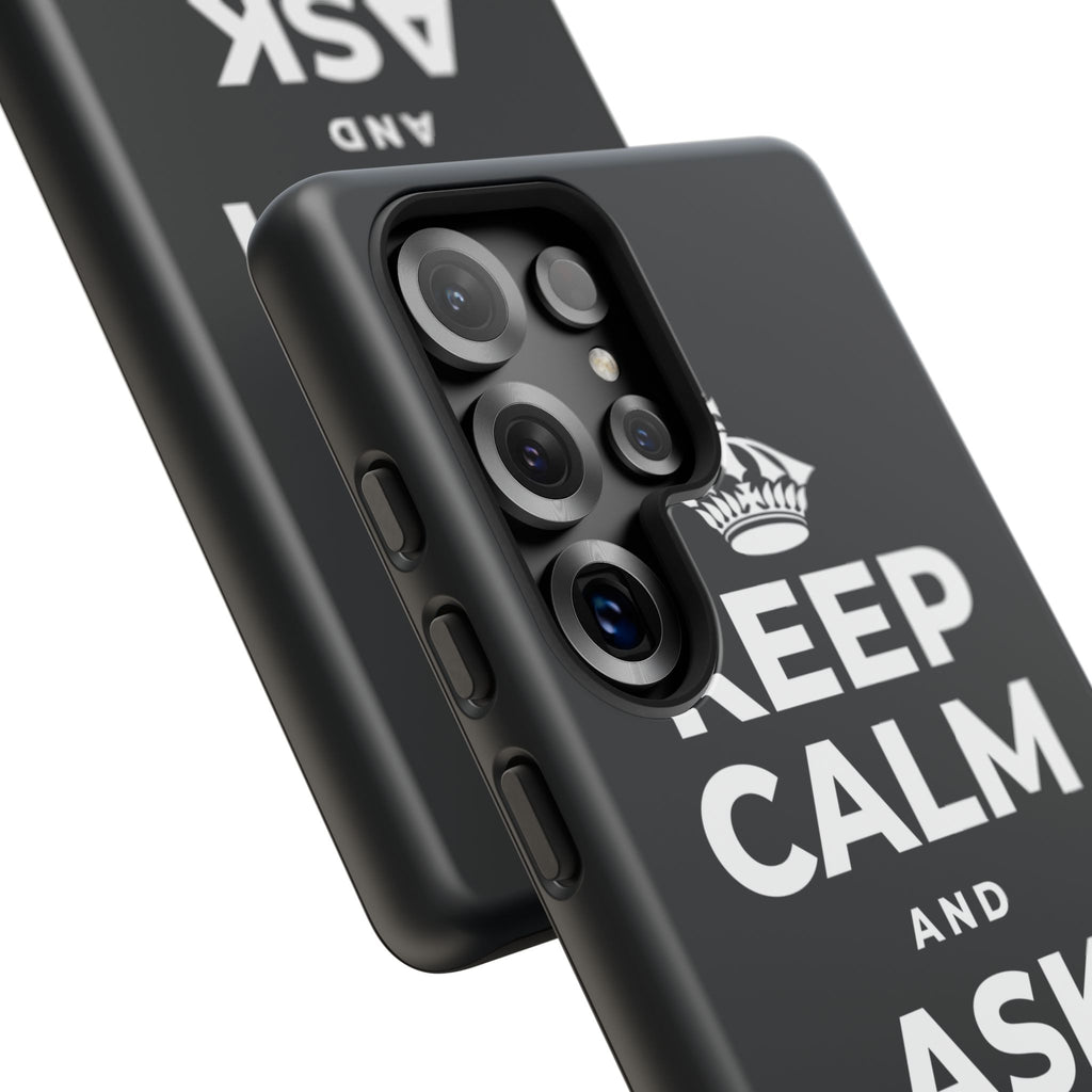 KEEP CALM AND ASK FOR HELP Phone Case (Dark)
