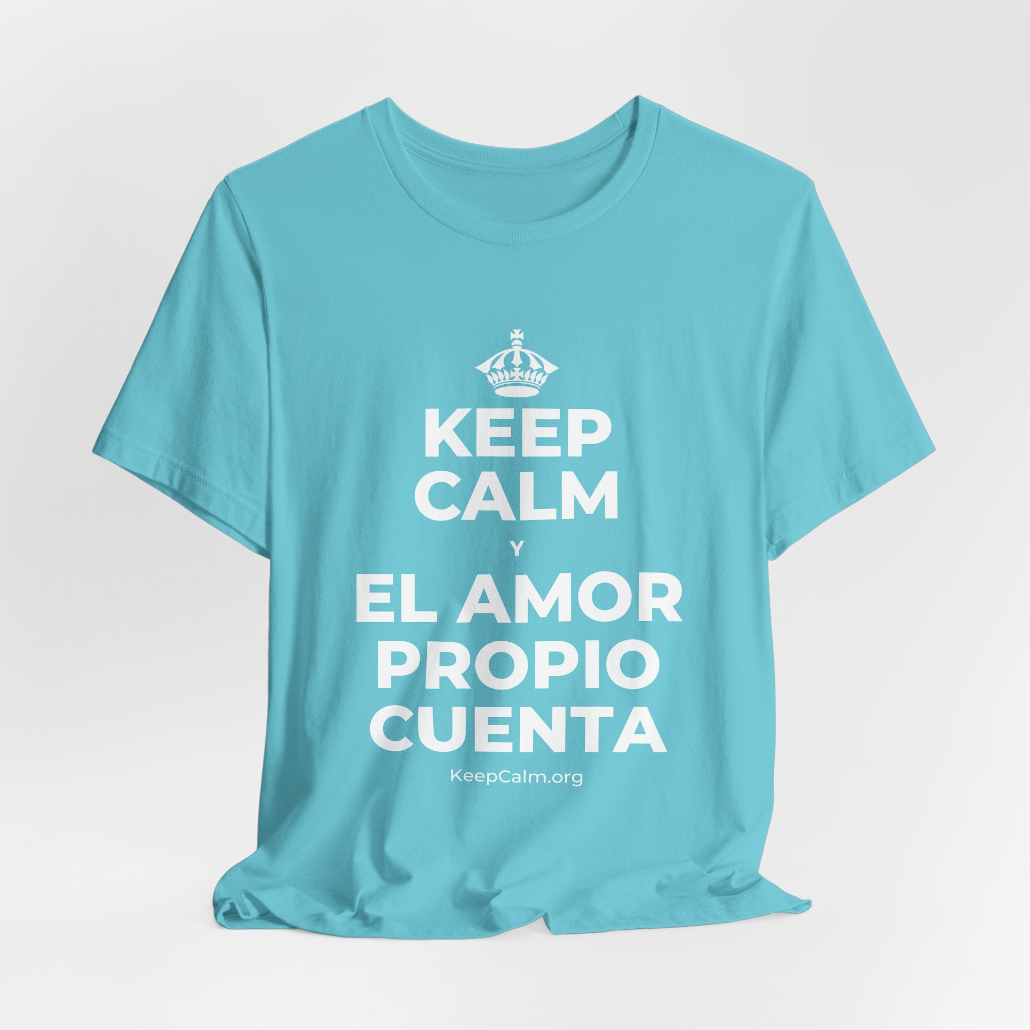 KEEP CALM Y EL AMOR PROPIO CUENTA T-Shirt (Soft Cream–Heather Mauve)