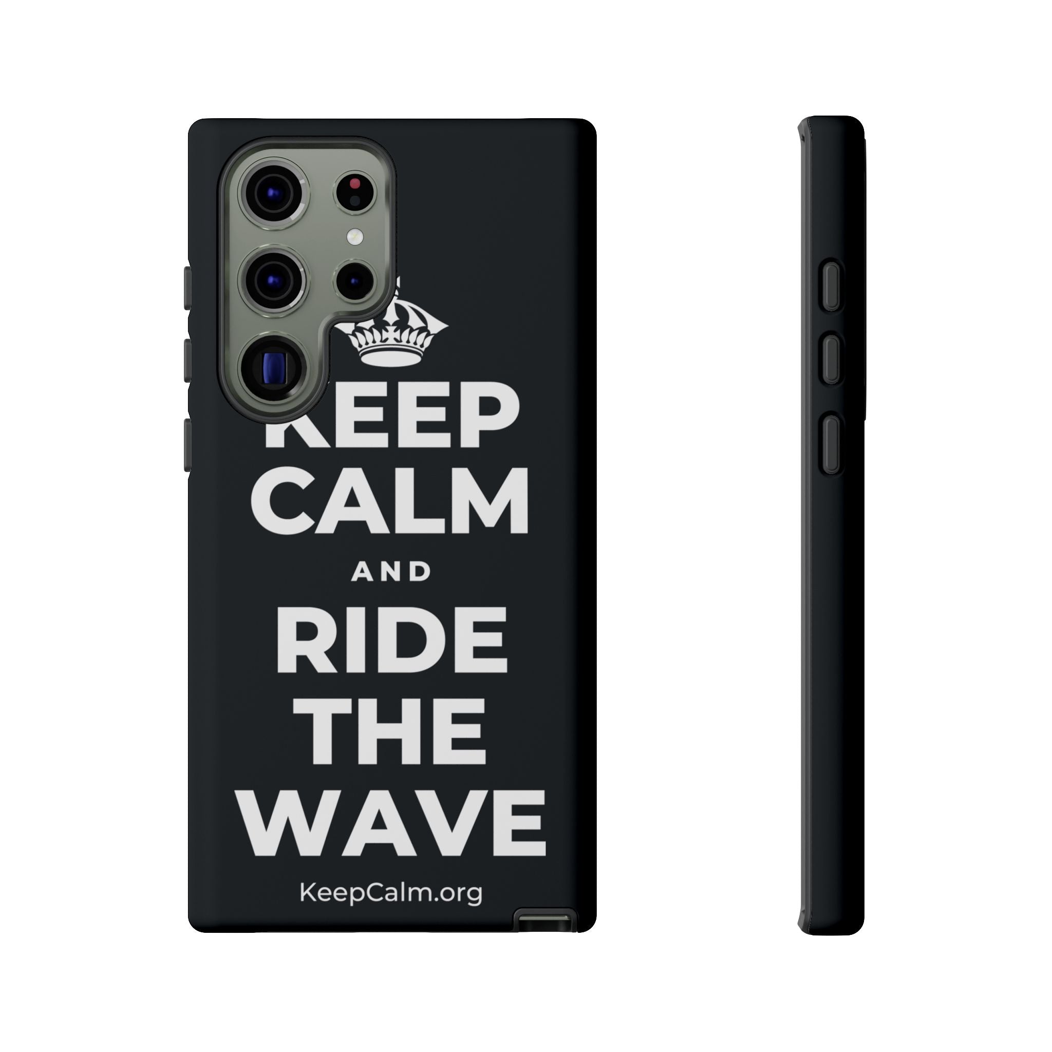 KEEP CALM AND RIDE THE WAVE Phone Case (Dark)