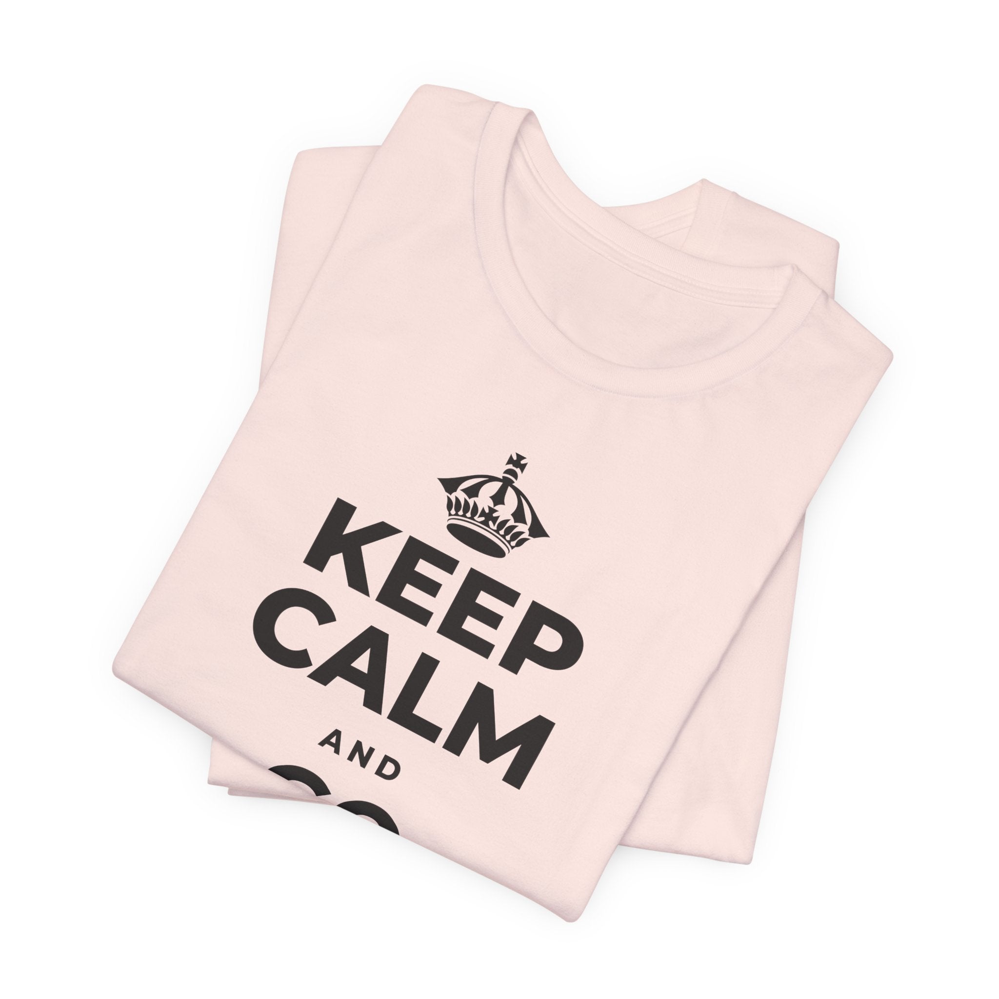 KEEP CALM AND GO FOR IT T-Shirt (Soft Cream–Heather Mauve)