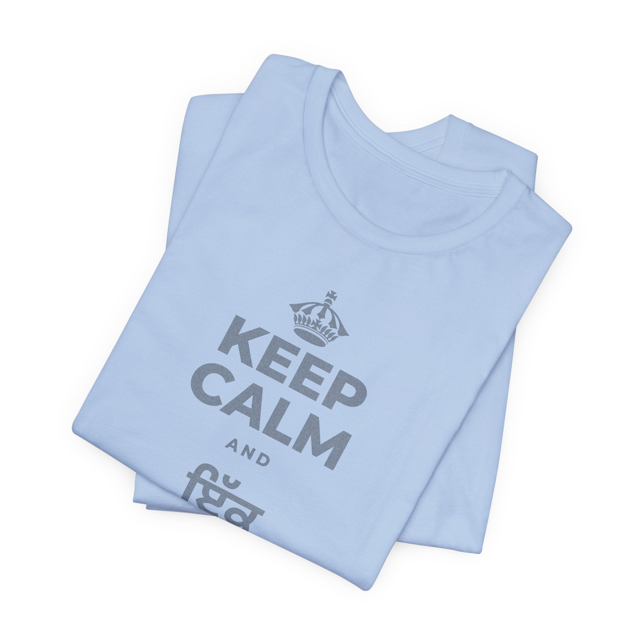 KEEP CALM AND ਇੱਕ ਬੀਜ ਬੀਜੋ T-Shirt (Baby Blue–Silver)