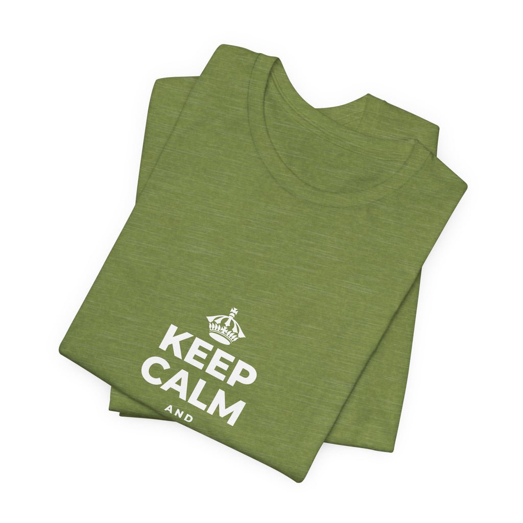 KEEP CALM AND STAY UNBOTHERED T-Shirt (Baby Blue–Silver)