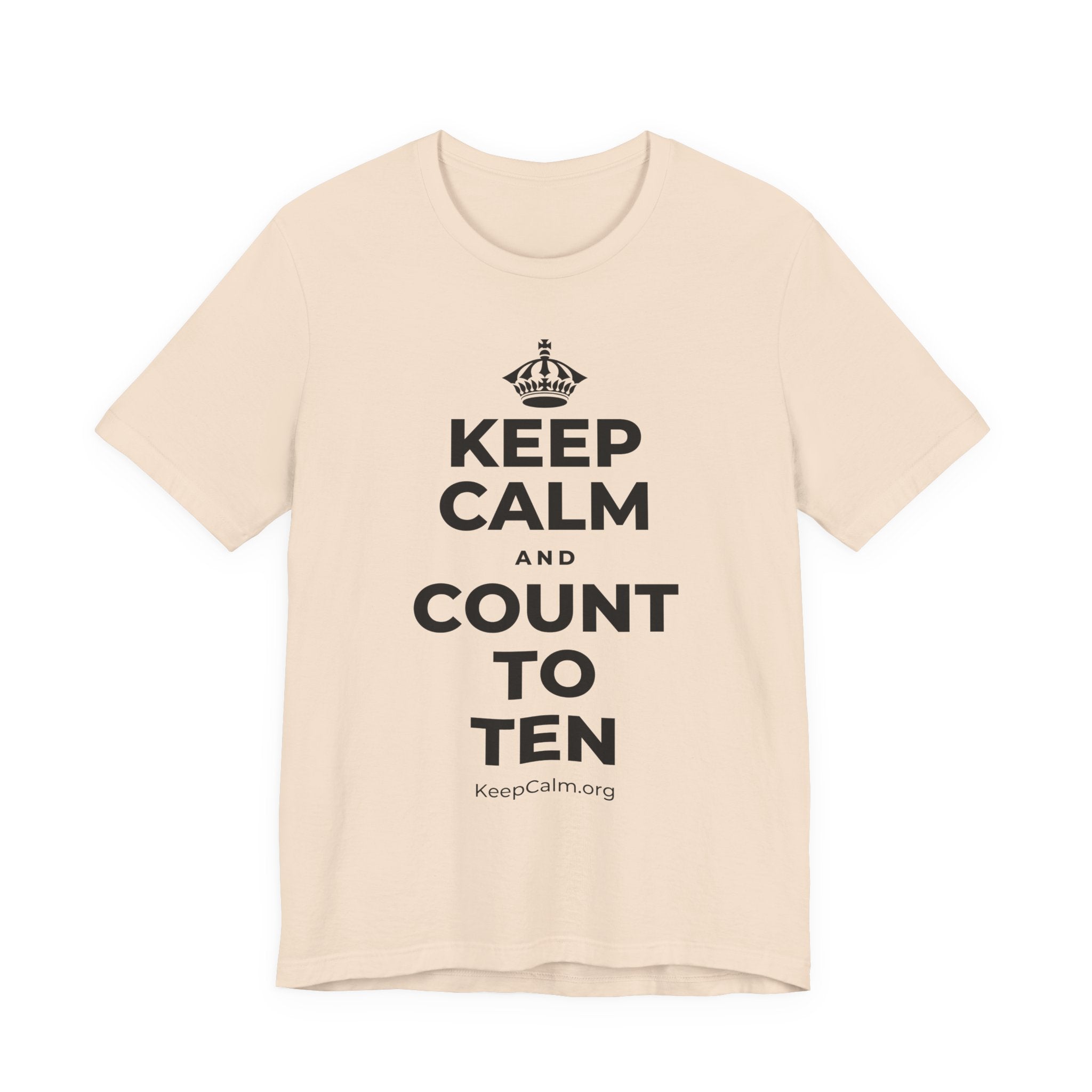 KEEP CALM AND COUNT TO TEN T-Shirt (Soft Cream–Heather Mauve)
