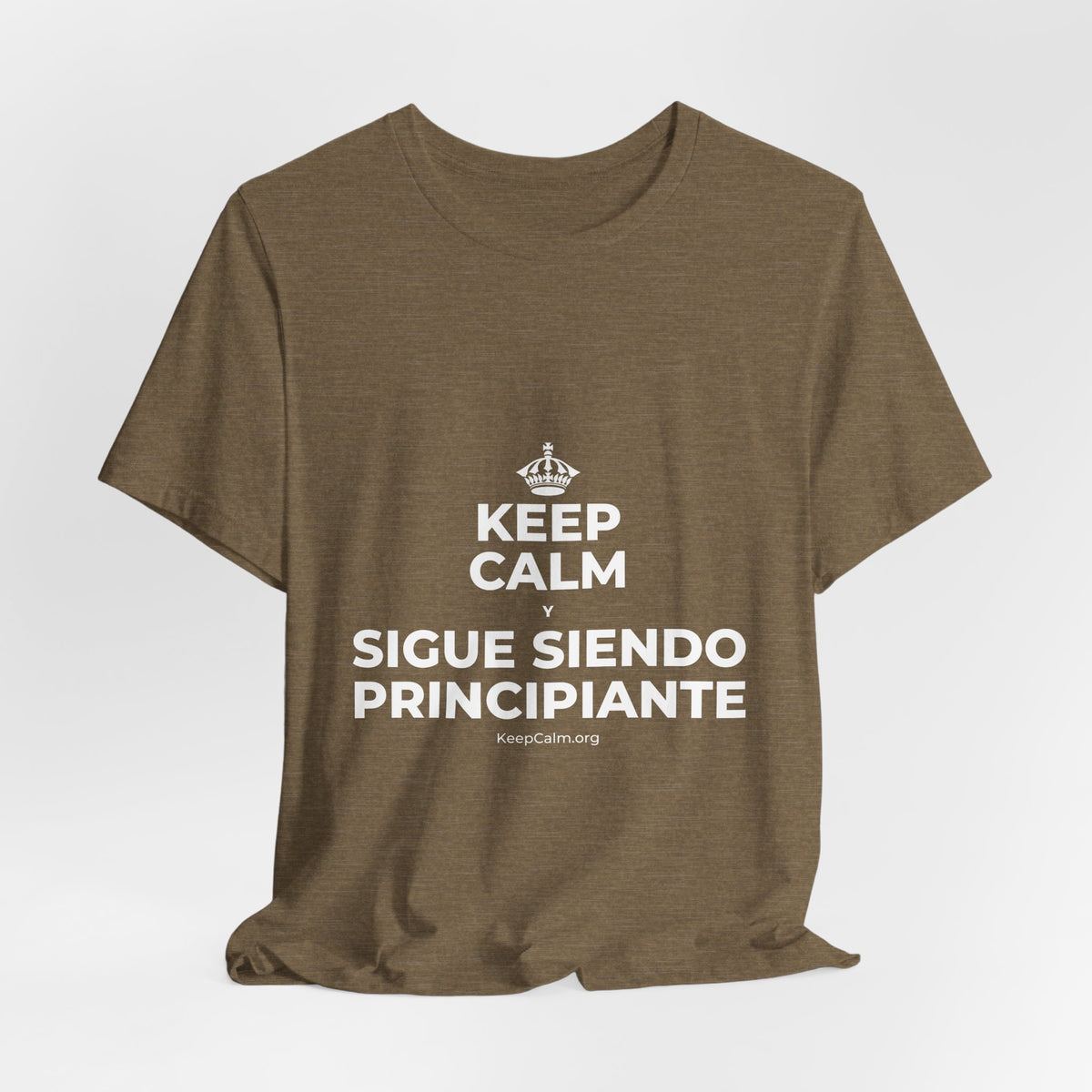 KEEP CALM Y SIGUE SIENDO PRINCIPIANTE T-Shirt (Soft Cream–Heather Mauve)