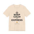 KEEP CALM AND EXPRESS 🙏 T-Shirt (Soft Cream–Heather Mauve)