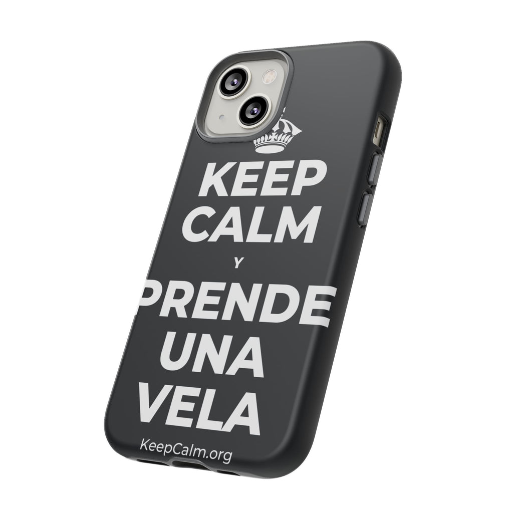 KEEP CALM Y PRENDE UNA VELA Phone Case (Dark)