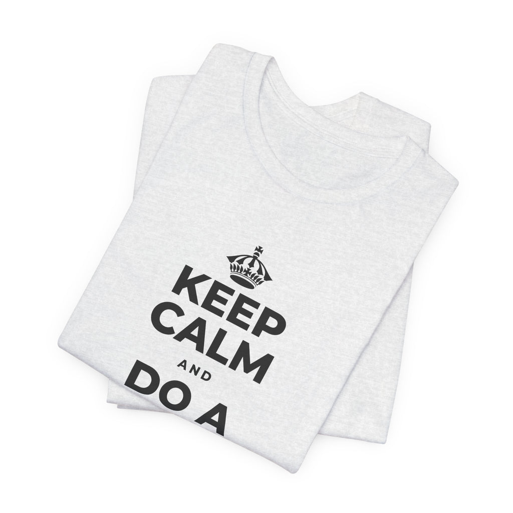 KEEP CALM AND DO A HAPPY LITTLE DANCE T-Shirt (Soft Cream–Heather Mauve)