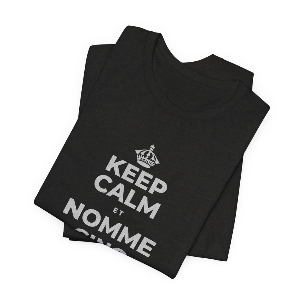 KEEP CALM ET NOMME CINQ CHOSES QUE TU VOIS T-Shirt (Soft Cream–Heather Mauve)