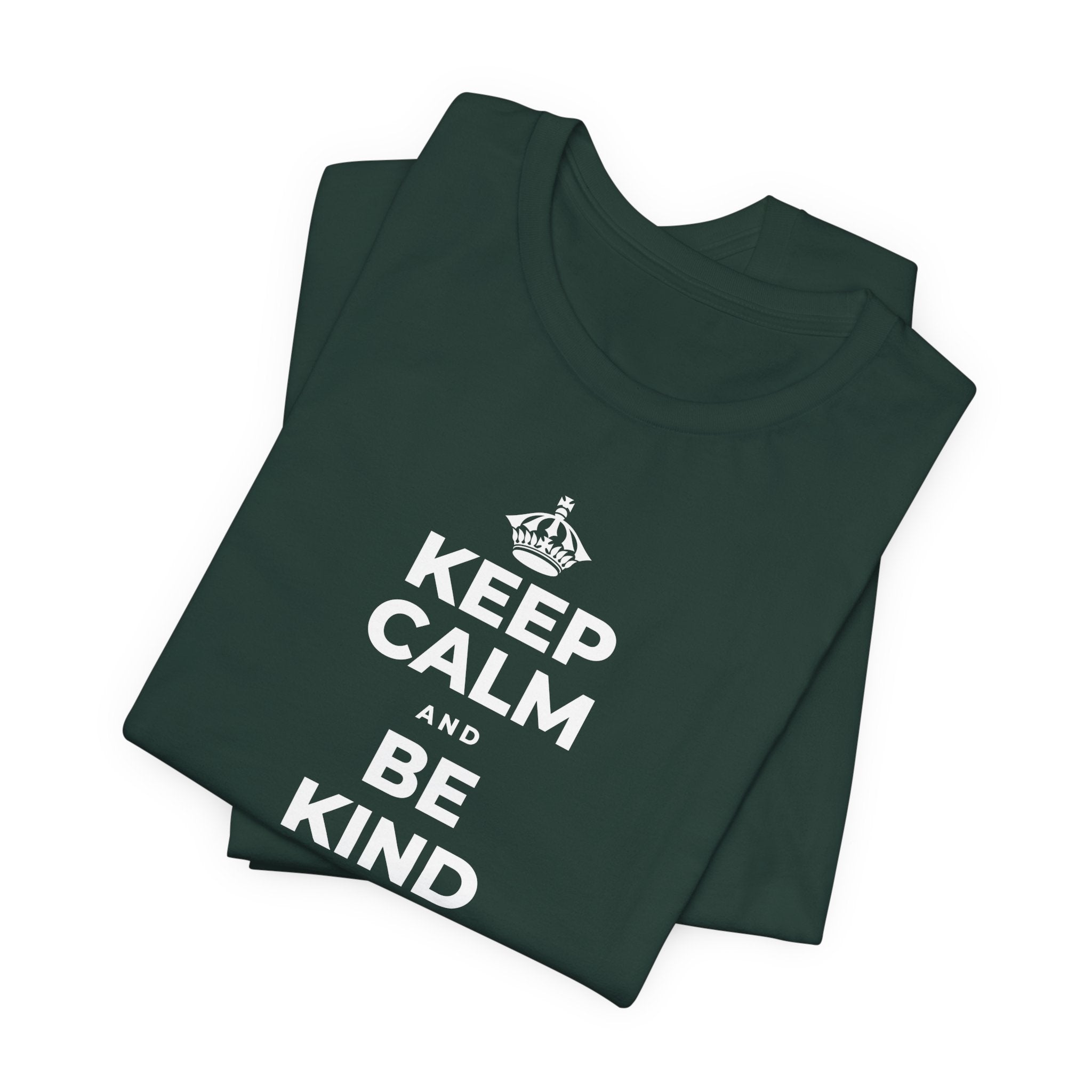 KEEP CALM AND BE KIND TO THE NEW KID T-Shirt (White–Asphalt)
