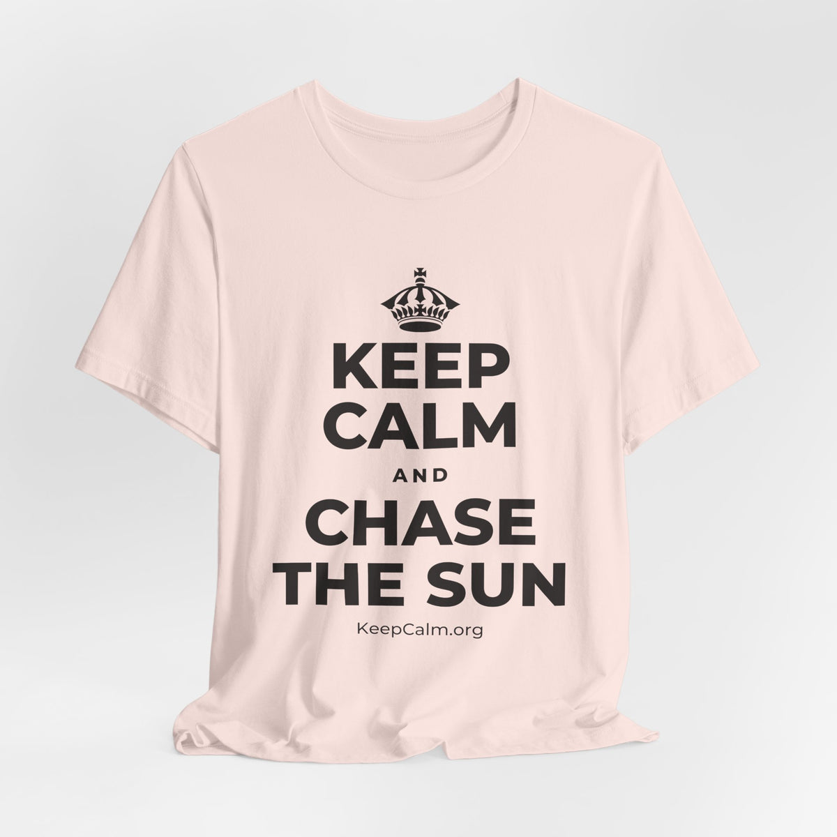 KEEP CALM AND CHASE THE SUN T-Shirt (Soft Cream–Heather Mauve)
