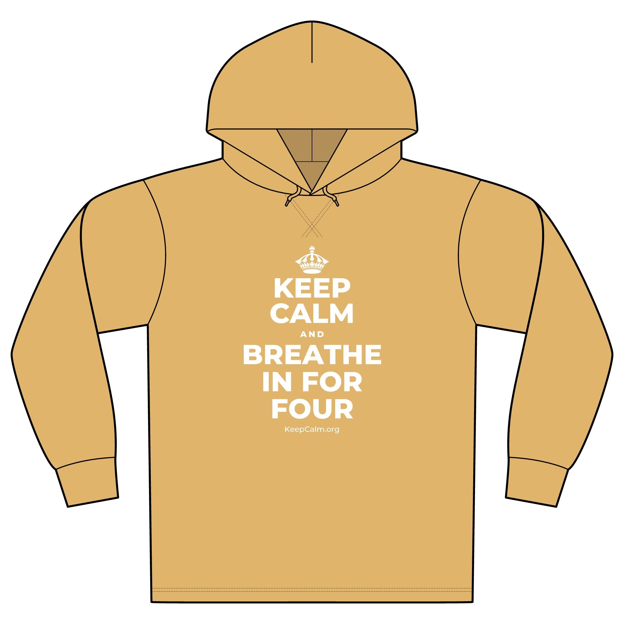 KEEP CALM AND BREATHE IN FOR FOUR Organic Hoodie Tee