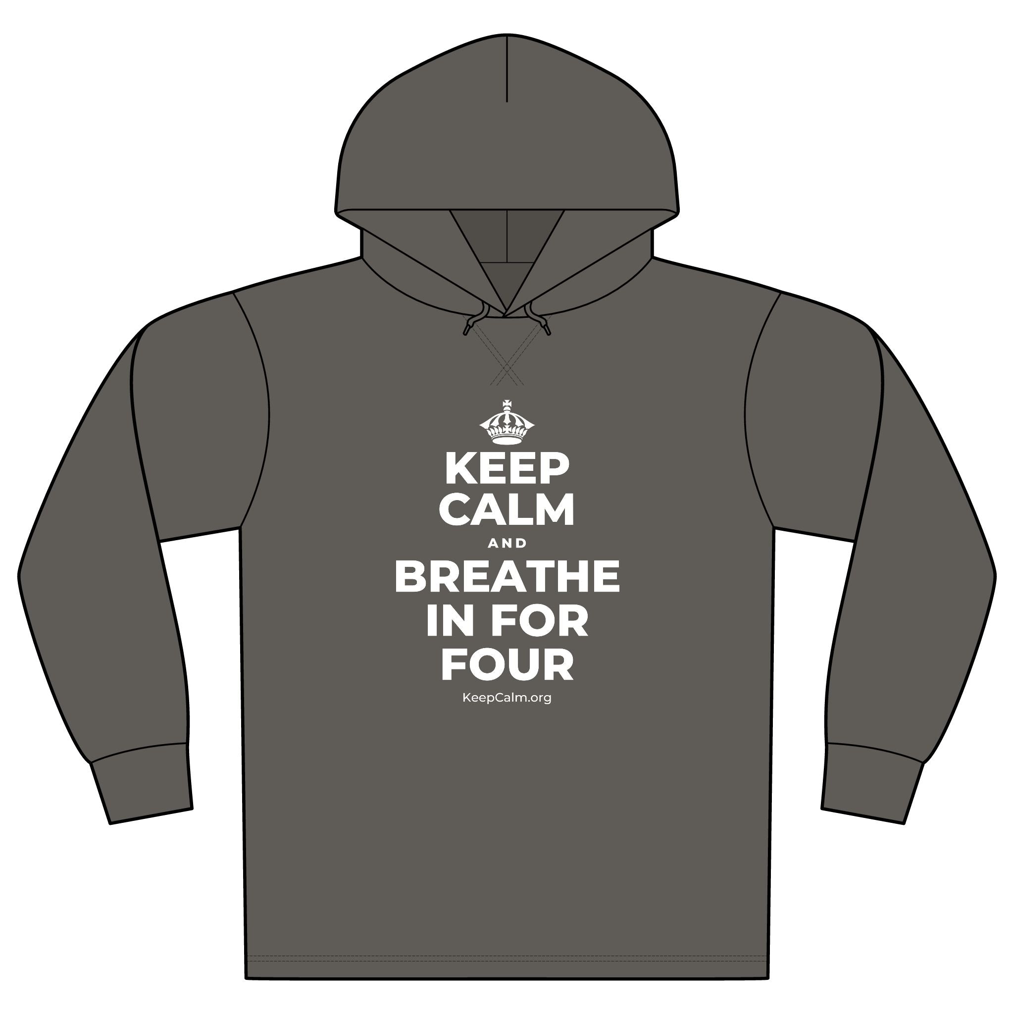 KEEP CALM AND BREATHE IN FOR FOUR Organic Hoodie Tee