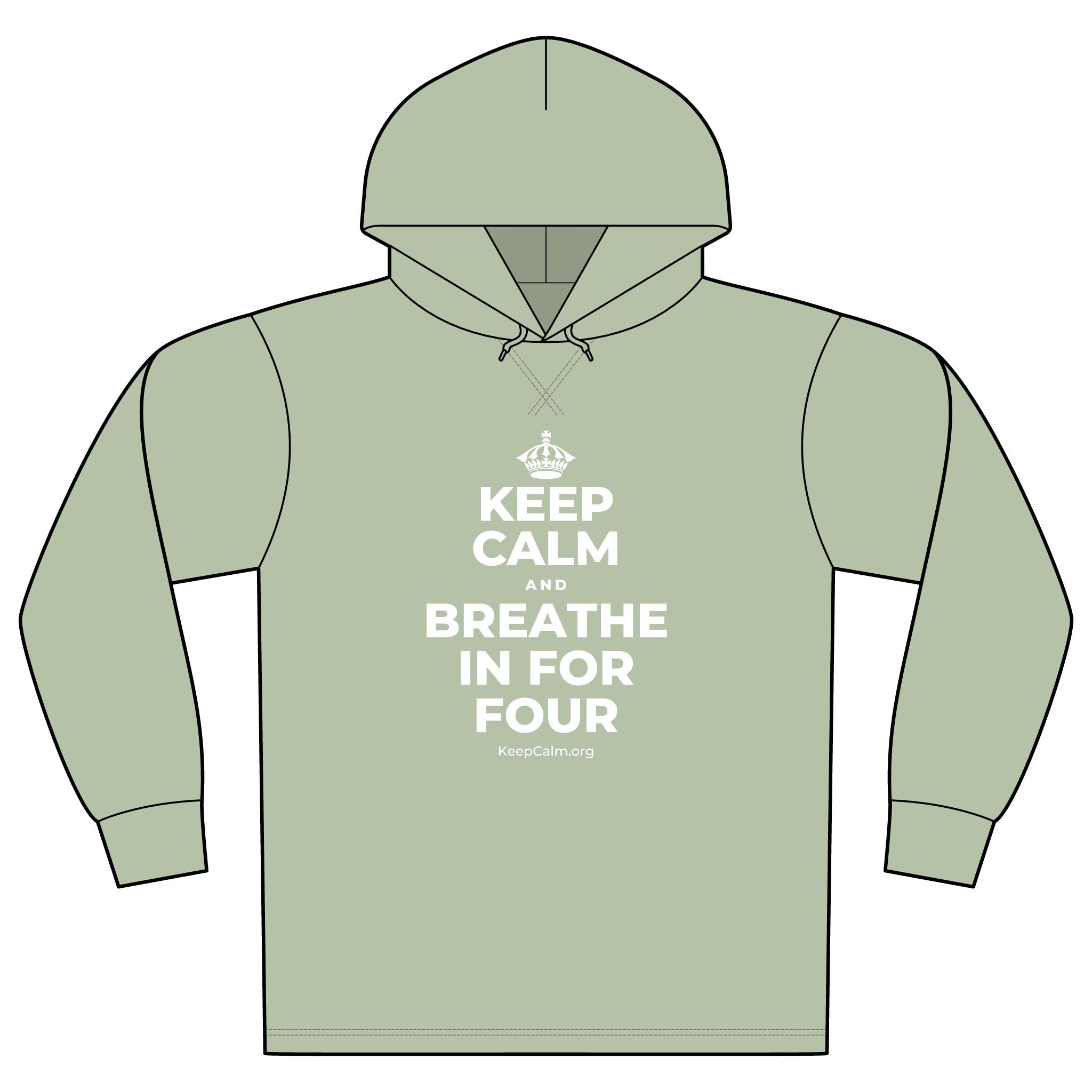 KEEP CALM AND BREATHE IN FOR FOUR Organic Hoodie Tee