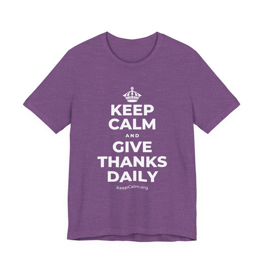 KEEP CALM AND GIVE THANKS DAILY T-Shirt (Baby Blue–Silver)