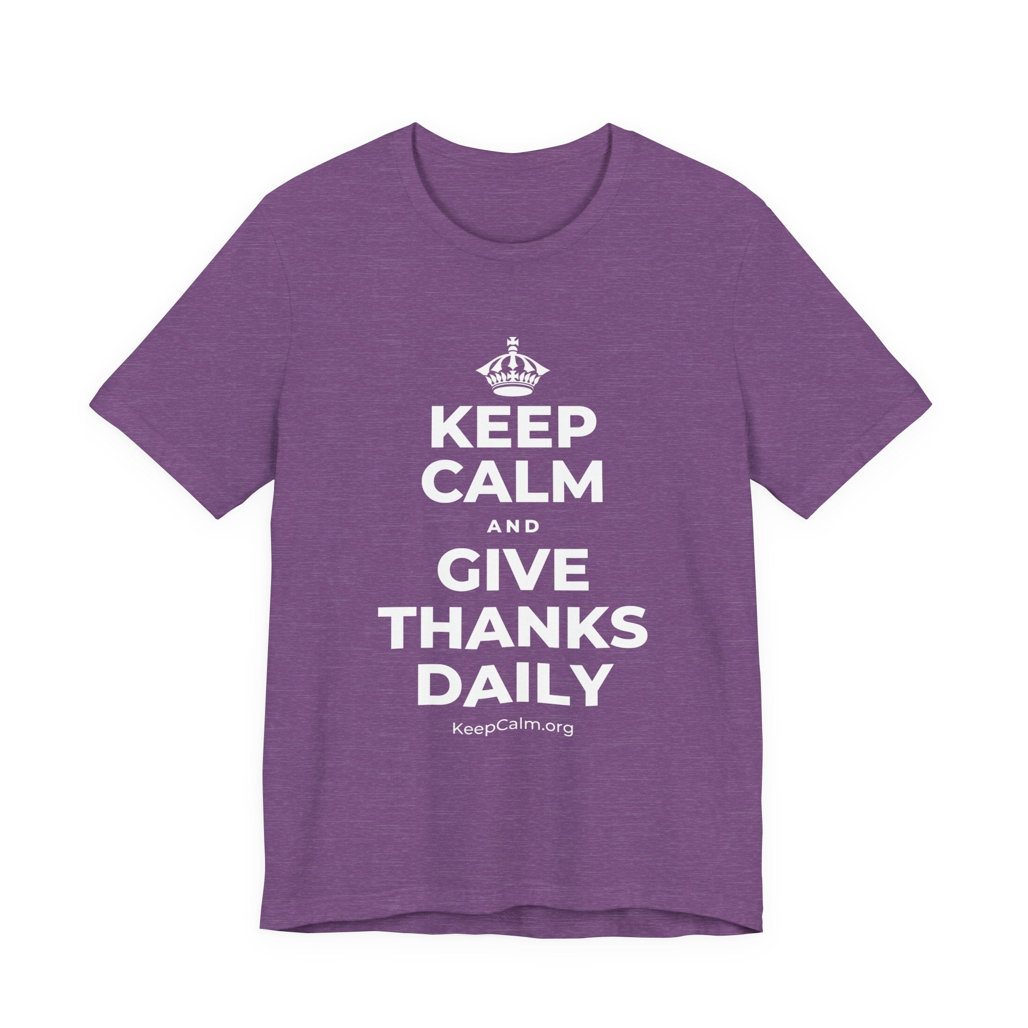 KEEP CALM AND GIVE THANKS DAILY T-Shirt (Baby Blue–Silver)