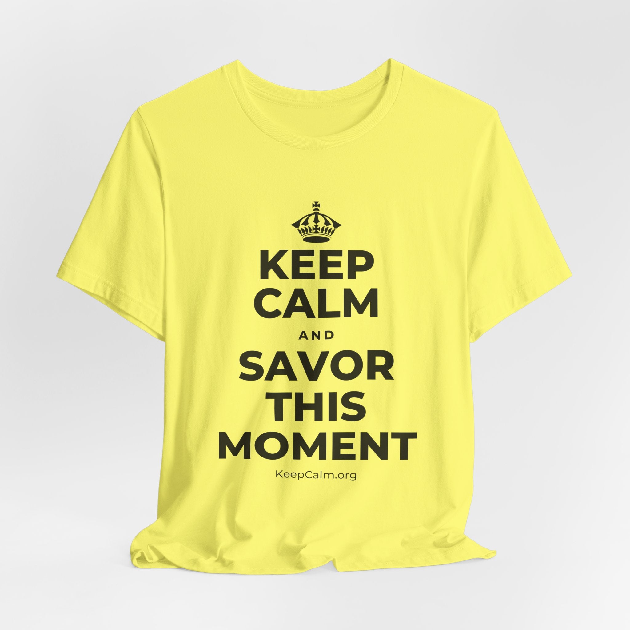 KEEP CALM AND SAVOR THIS MOMENT T-Shirt (Soft Cream–Heather Mauve)